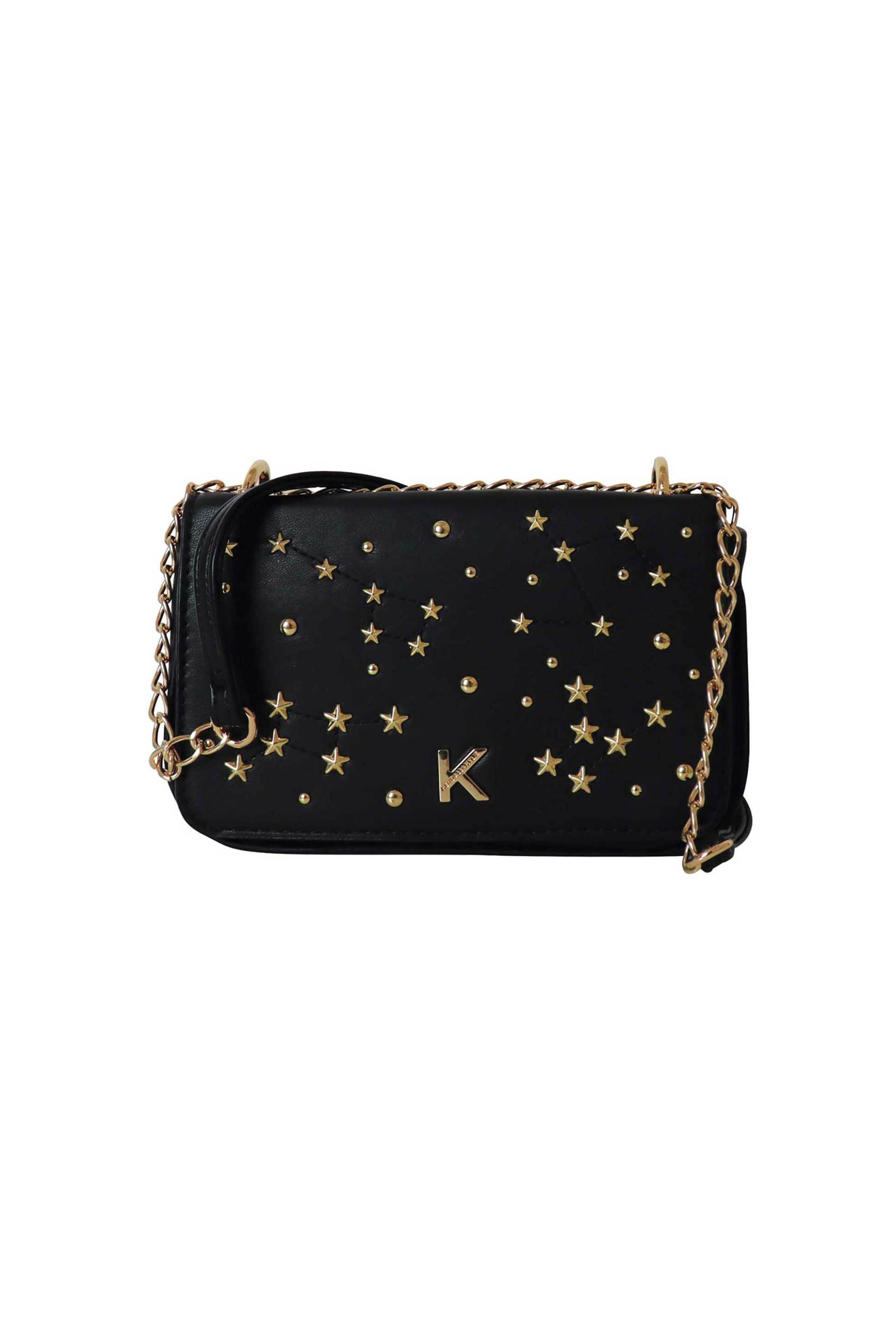 KENDALL + KYLIE Kendall + Kylie γυναικεία τσάντα crossbody με απλικέ λεπτομέρειες και μονόγραμμα - HBKK-423-0003-26 Μαύρο 2025