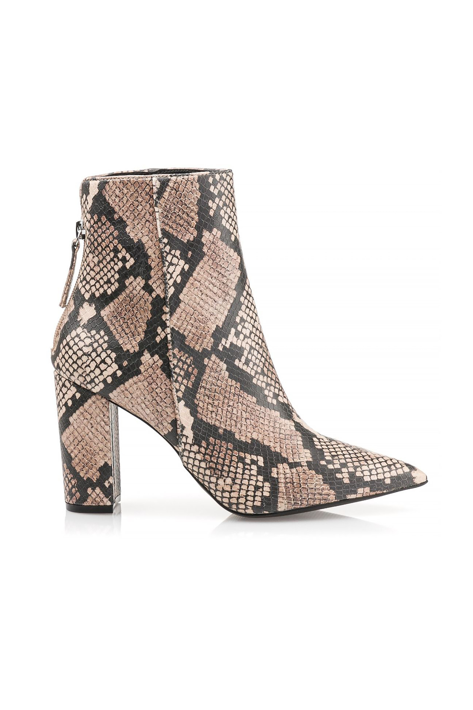 STEVE MADDEN Steve Madden γυναικεία μποτάκια με snakeskin print ''Renn'' - 219744-RENN Μπεζ