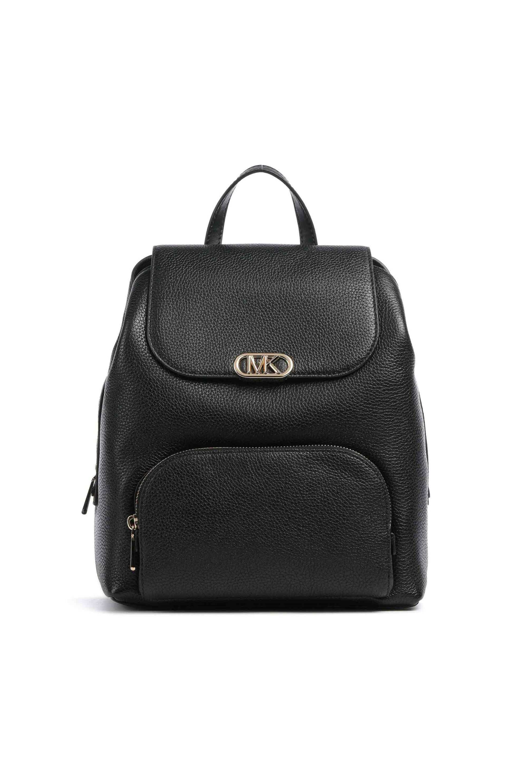 MICHAEL KORS Michael Kors γυναικείο δερμάτινο backpack μονόχρωμο με μεταλλικό μονόγραμμα "Kensington" - 30F3G8KB2L Μαύρο