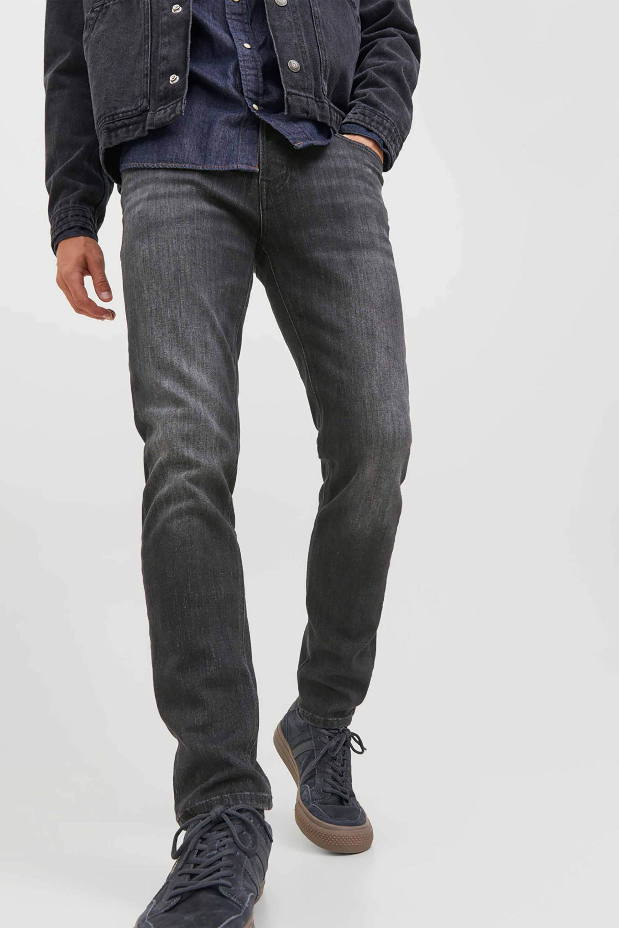 JACK & JONES ανδρικό τζην παντελόνι πεντάτσεπο Tapered Fit "Ge 218" - 12242997 Μαύρο φωτογραφία