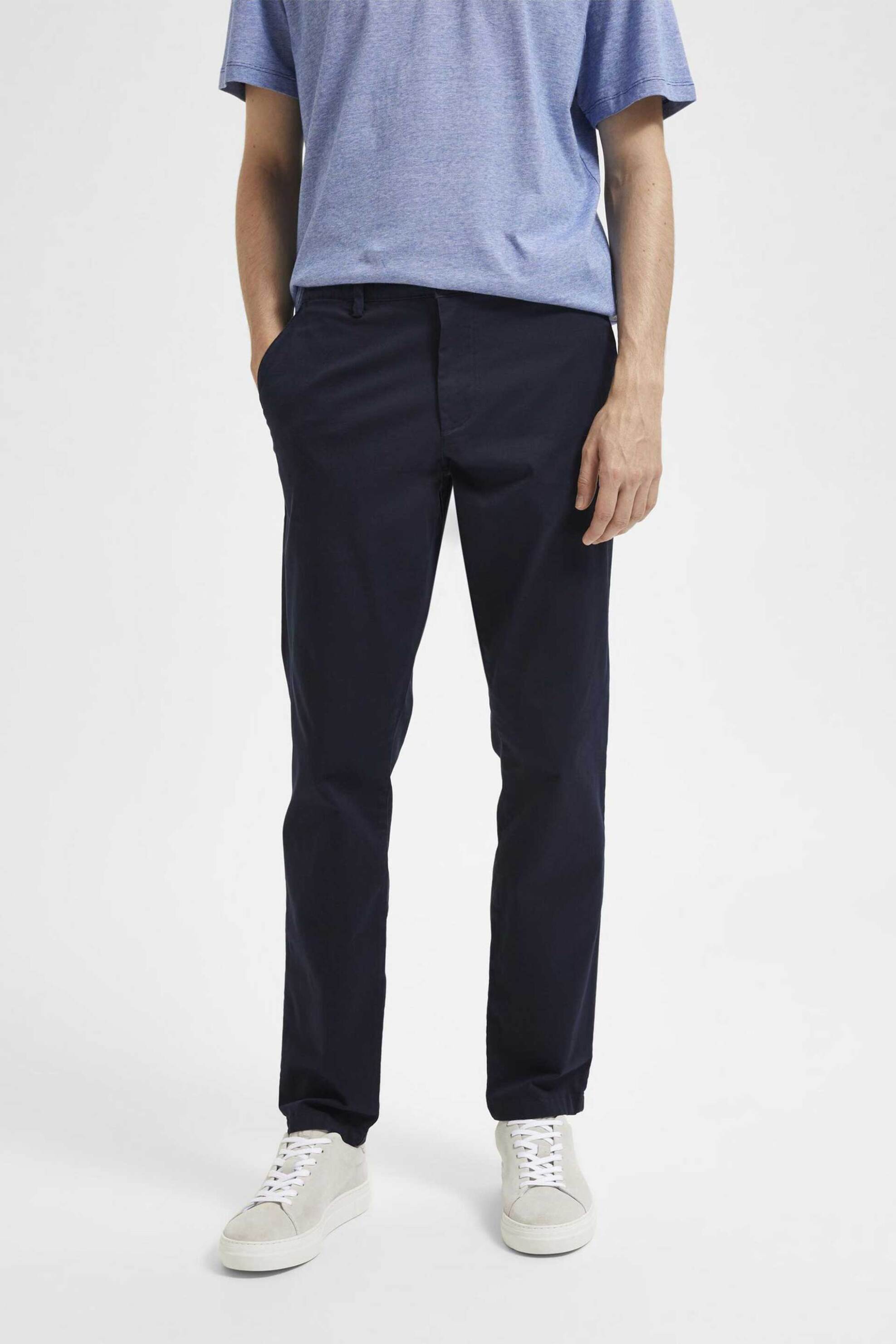 Selected ανδρικό chino παντελόνι Slim Fit - 16087663 Σκούρο Μπλε φωτογραφία