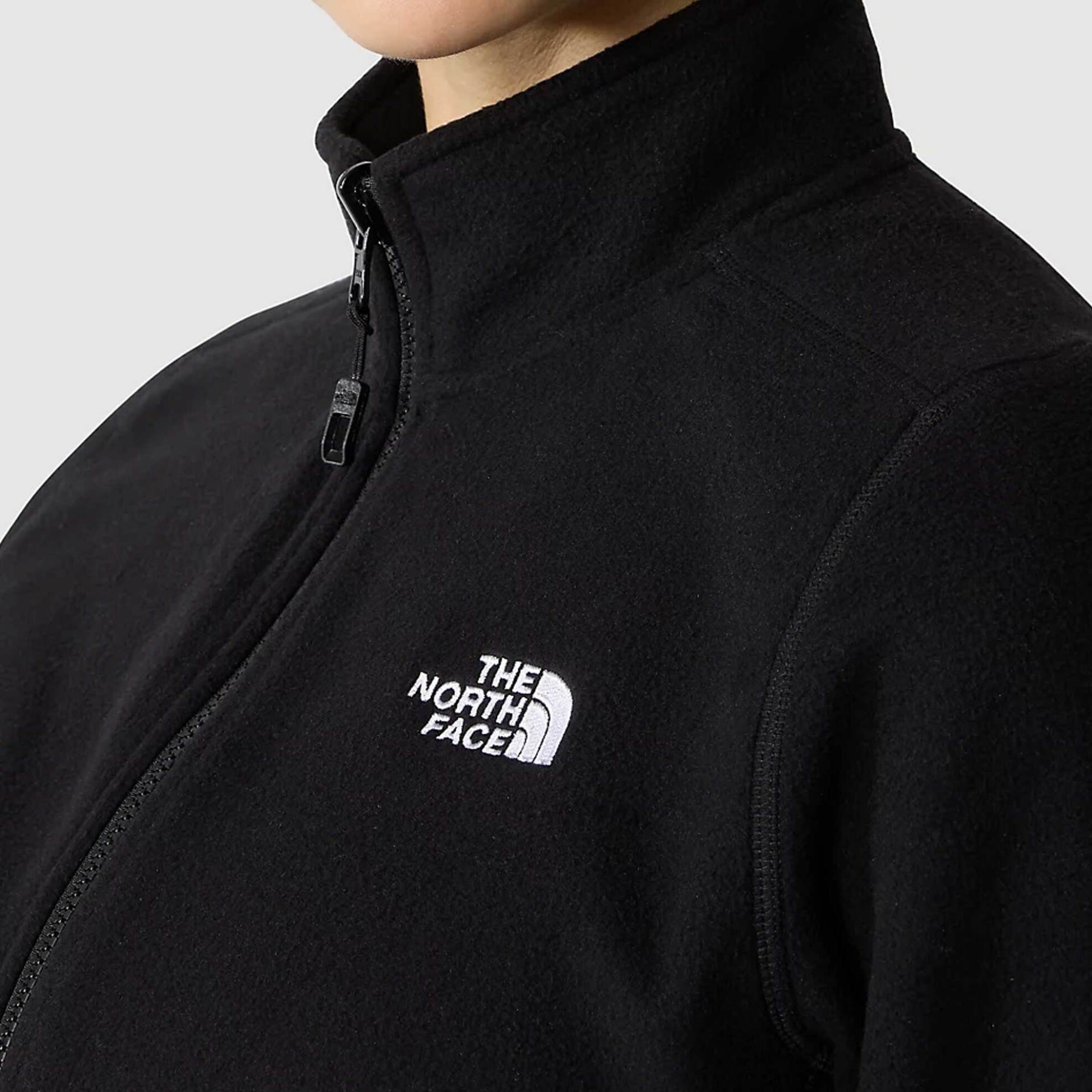 The North Face γυναικεία fleece ζακέτα μονόχρωμη με κεντημένο λογότυπο και τσέπες με φερμουάρ "100 Glacier" - NF0A855OJK31 Μαύρο φωτογραφία