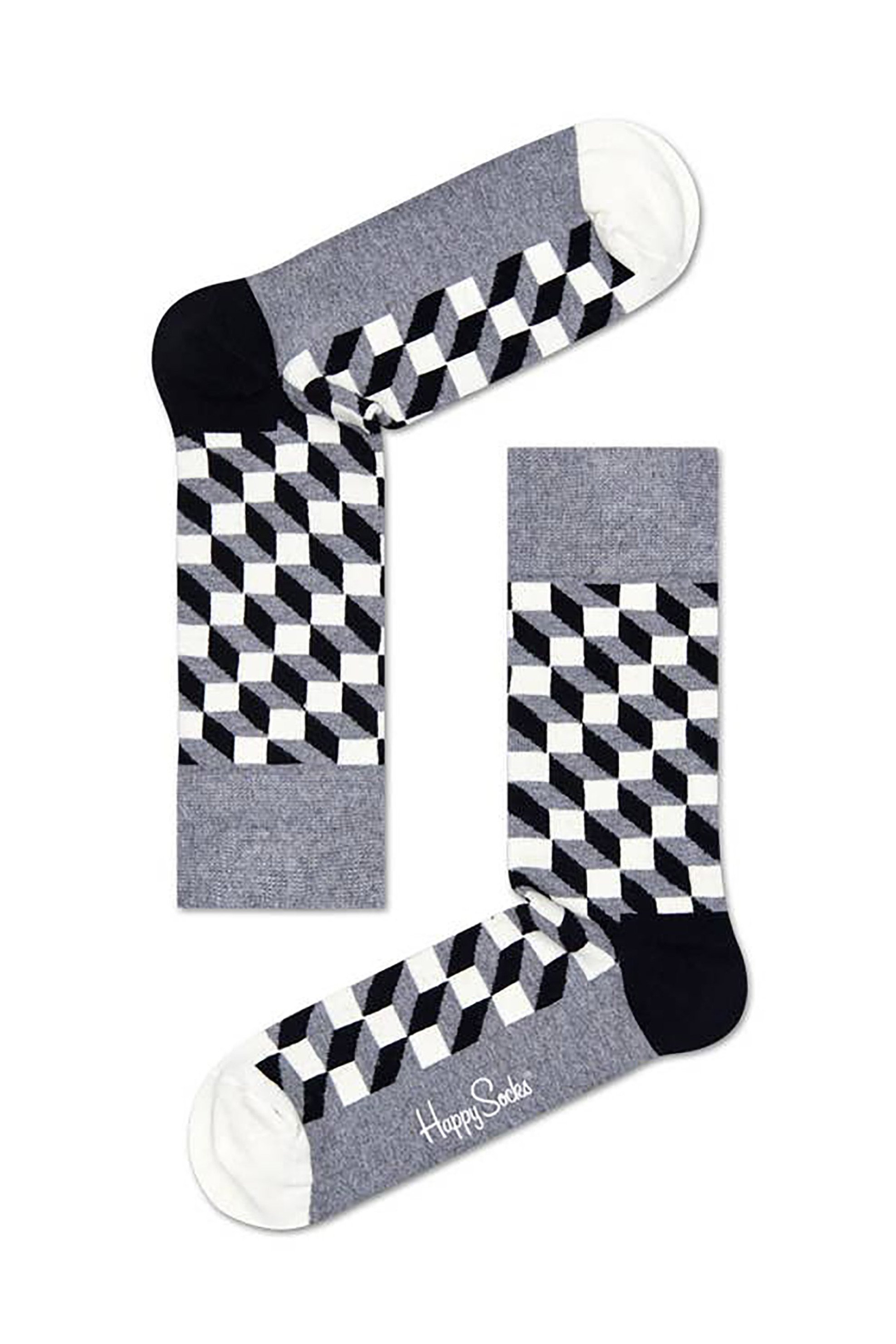 HAPPY SOCKS Happy Socks unisex κάλτσες "Filled Optic" - FIO01-9350 Γκρι