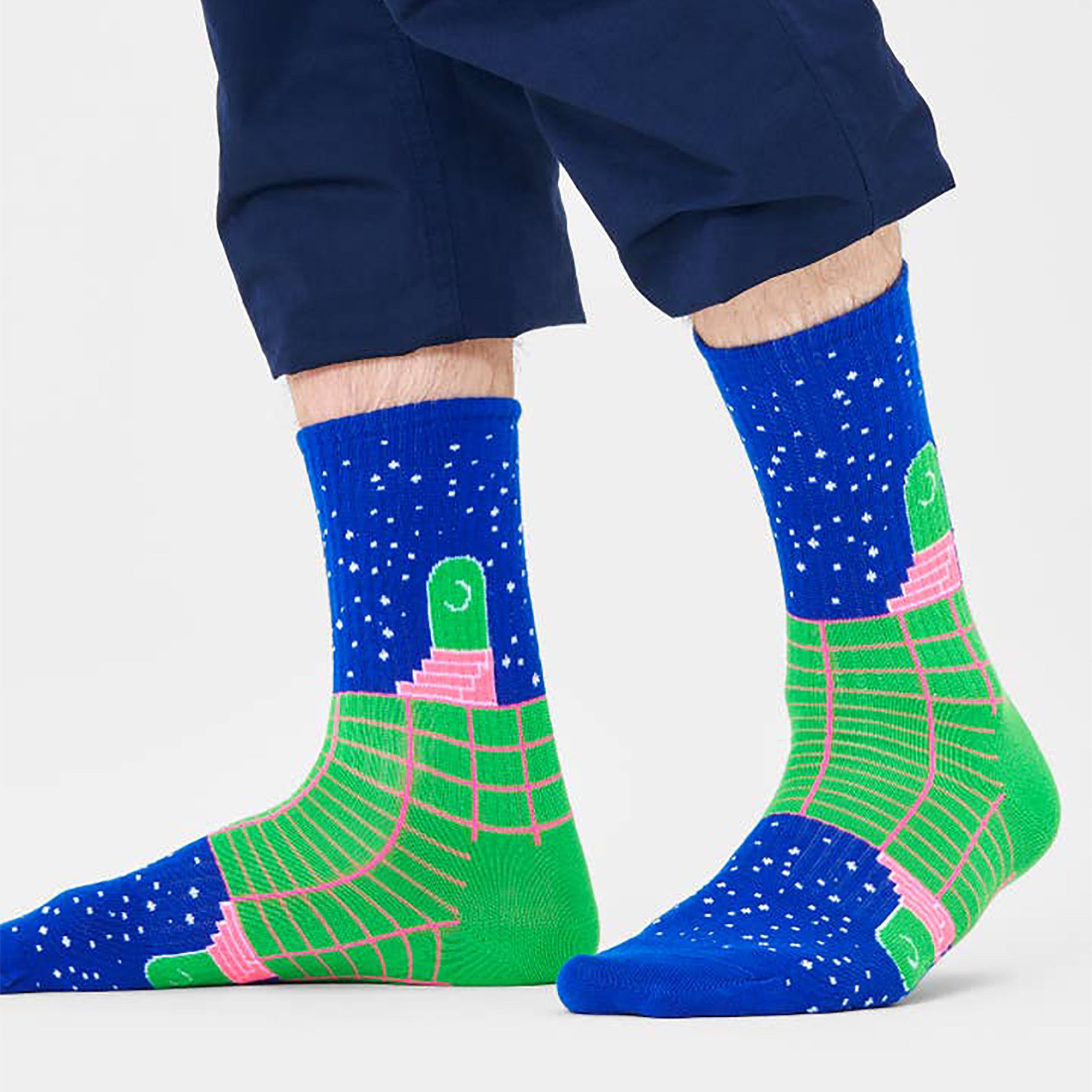 Happy Socks unisex κάλτσες 3/4 "Future Unknown" - ATFUT14-6300 Μπλε φωτογραφία