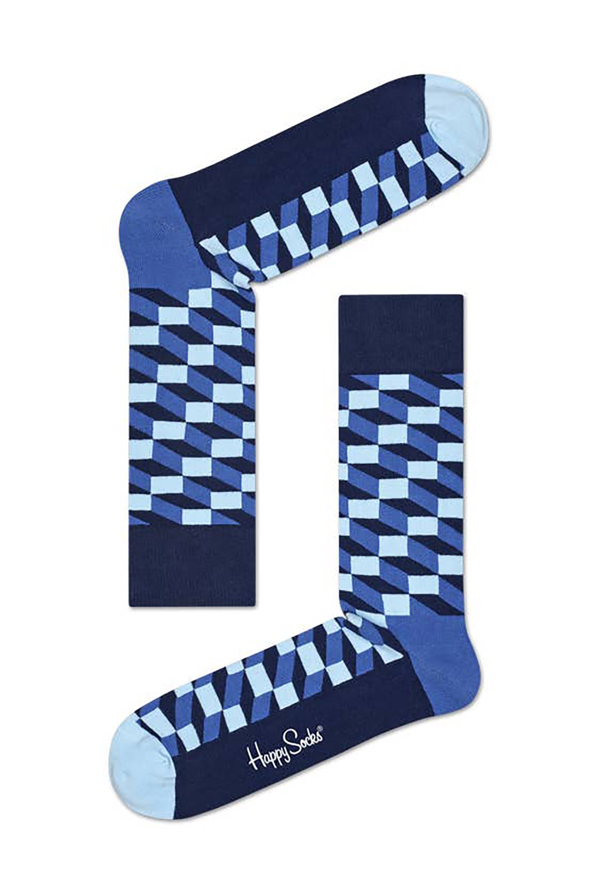 HAPPY SOCKS Happy Socks unisex κάλτσες "Filled Optic" - FIO01-6050 Μπλε Σκούρο