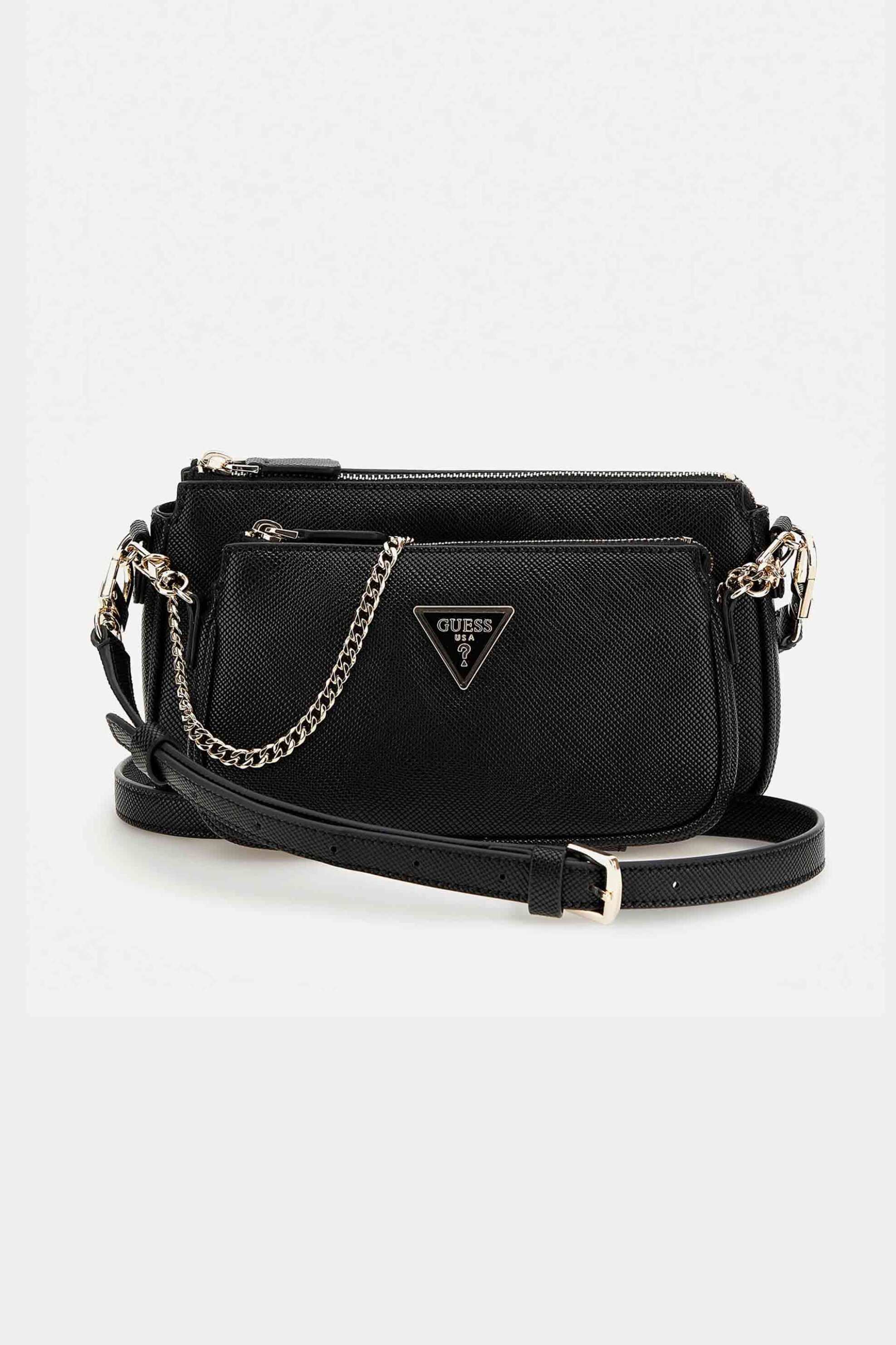 Guess Guess γυναικεία τσάντα crossbody με τριγωνικό λογότυπο και αποσπώμενο τσαντάκι 