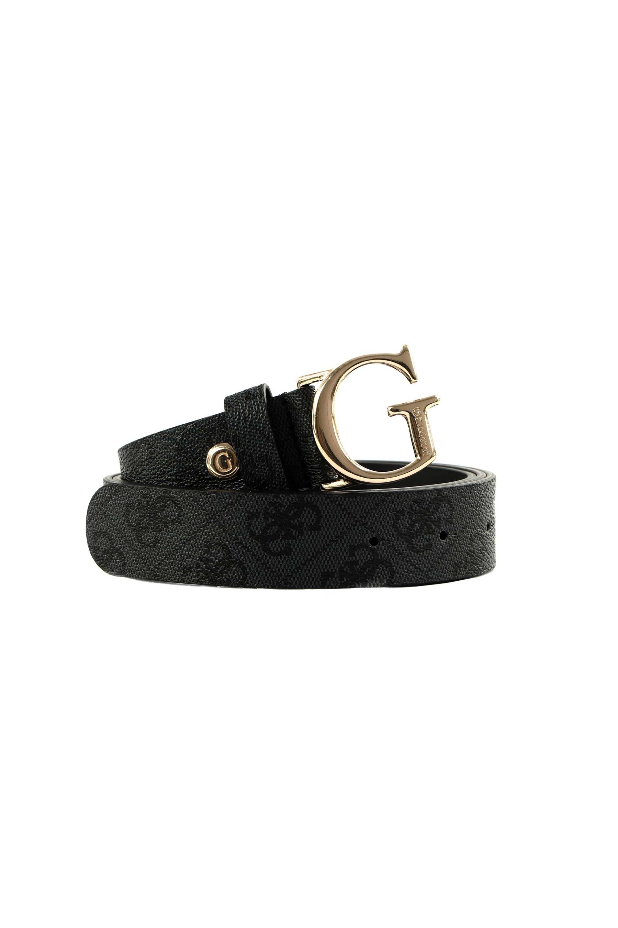 Guess Guess γυναικεία ζώνη μονόχρωμη με contrast monogram print 