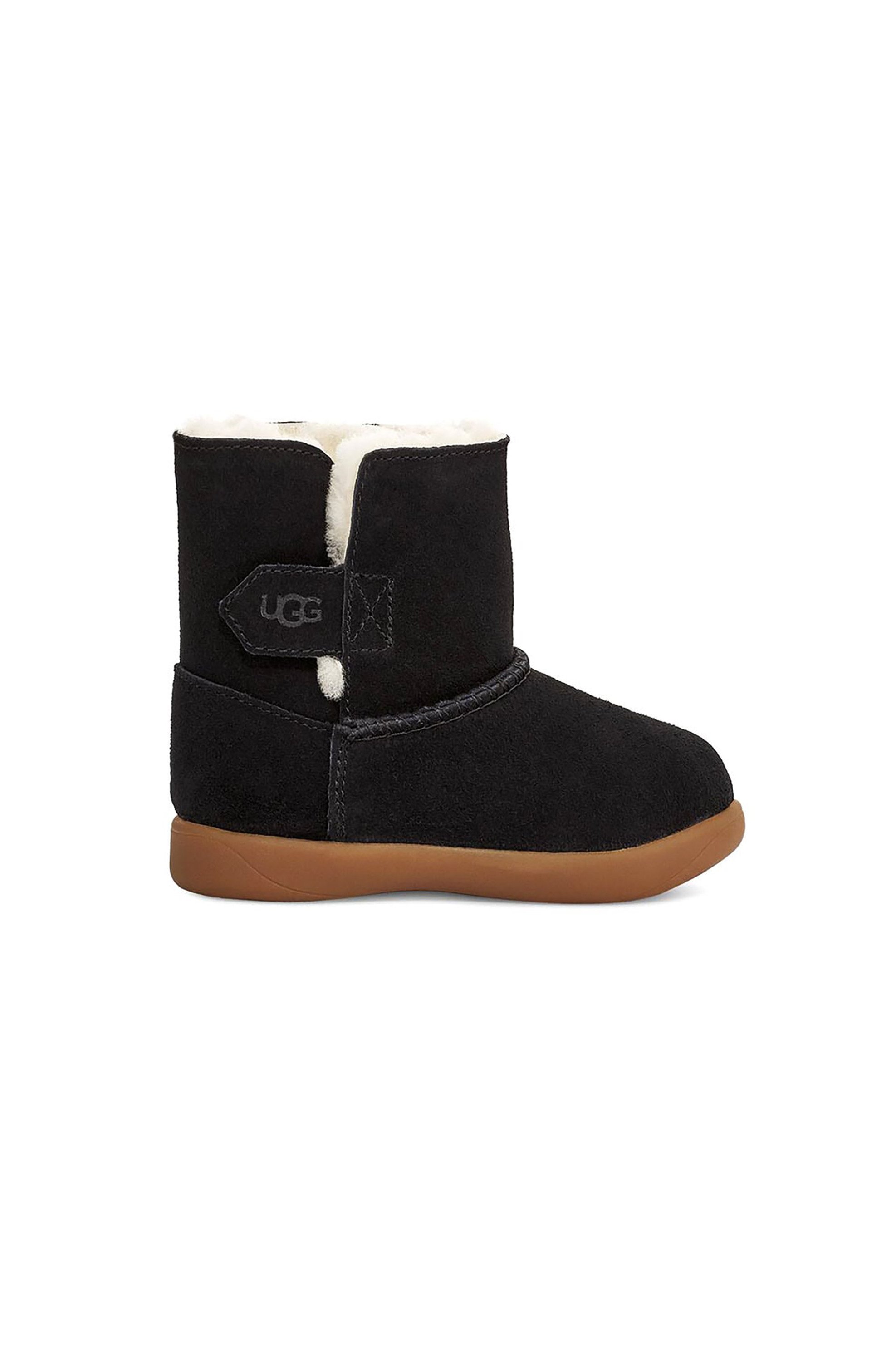 UGG Ugg παιδικά μποτάκια suede με το λογότυπο "Keelan" (2-5 ετών) - 1096089T Μαύρο