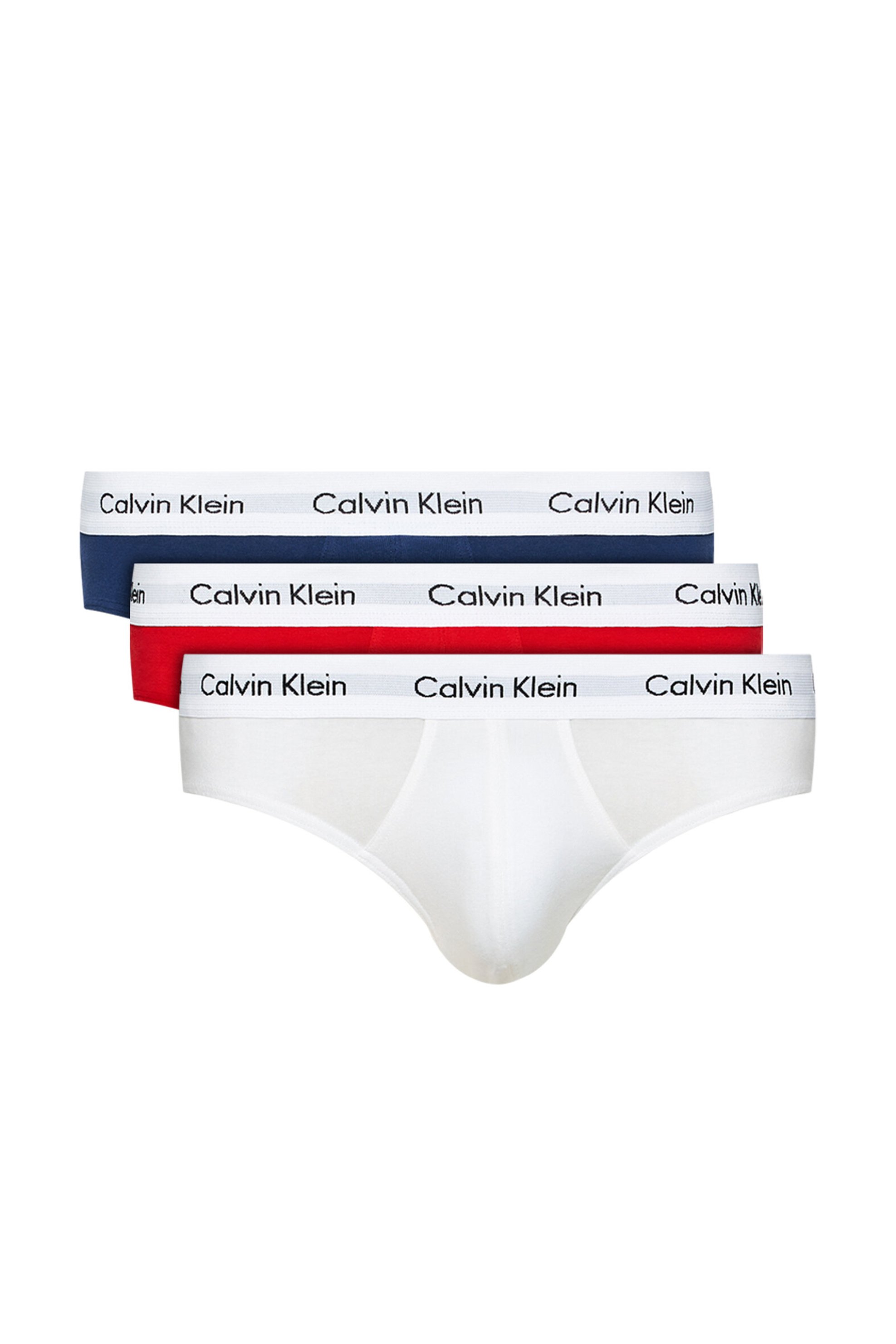 CALVIN KLEIN Calvin Klein σετ ανδρικά εσώρουχα σλιπ με logo print στο λάστιχο (3 τεμάχια) - 0000U2661G Κόκκινο