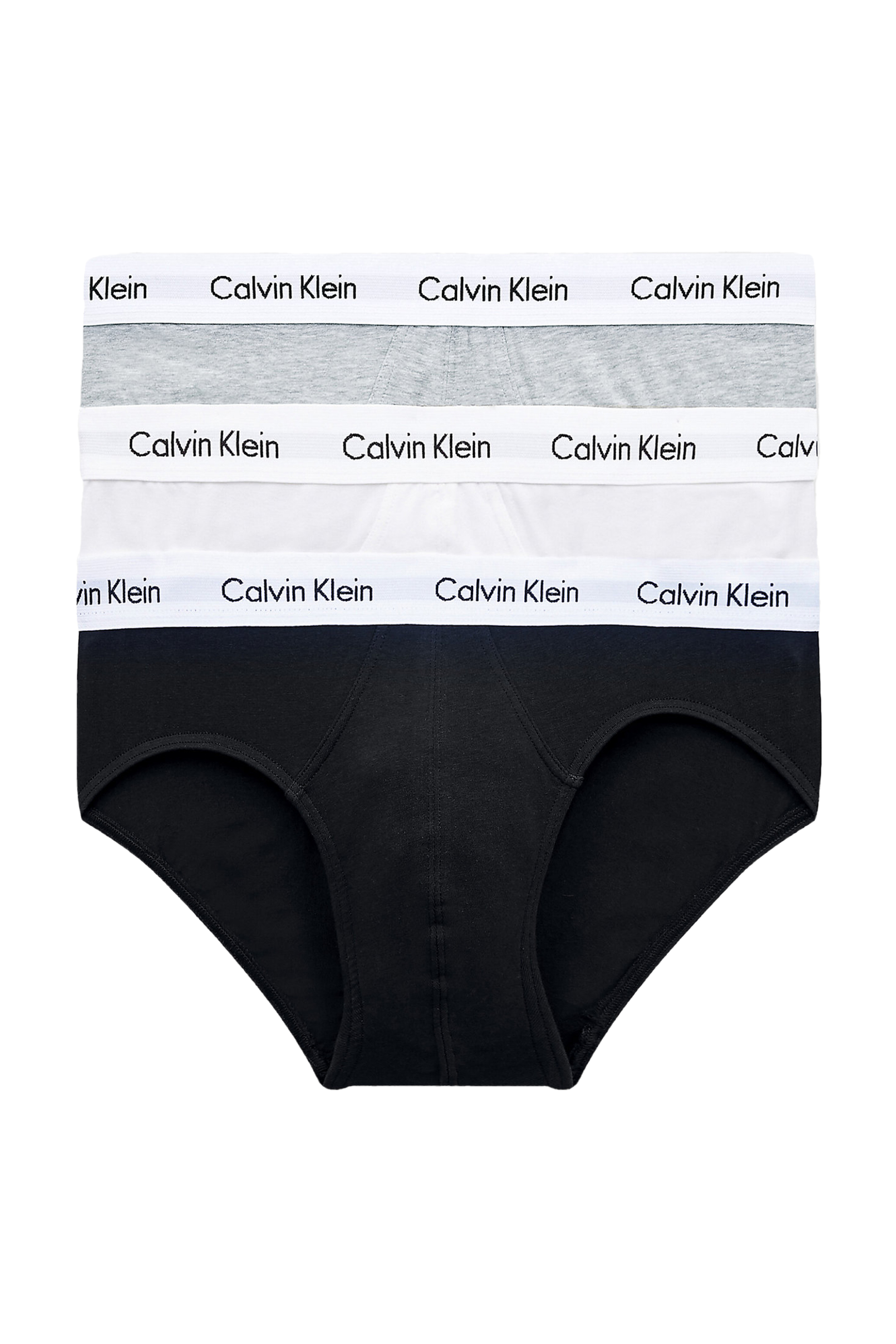 CALVIN KLEIN Calvin Klein σετ ανδρικά εσώρουχα σλιπ με logo print στο λάστιχο (3 τεμάχια) - 0000U2661G Γκρι