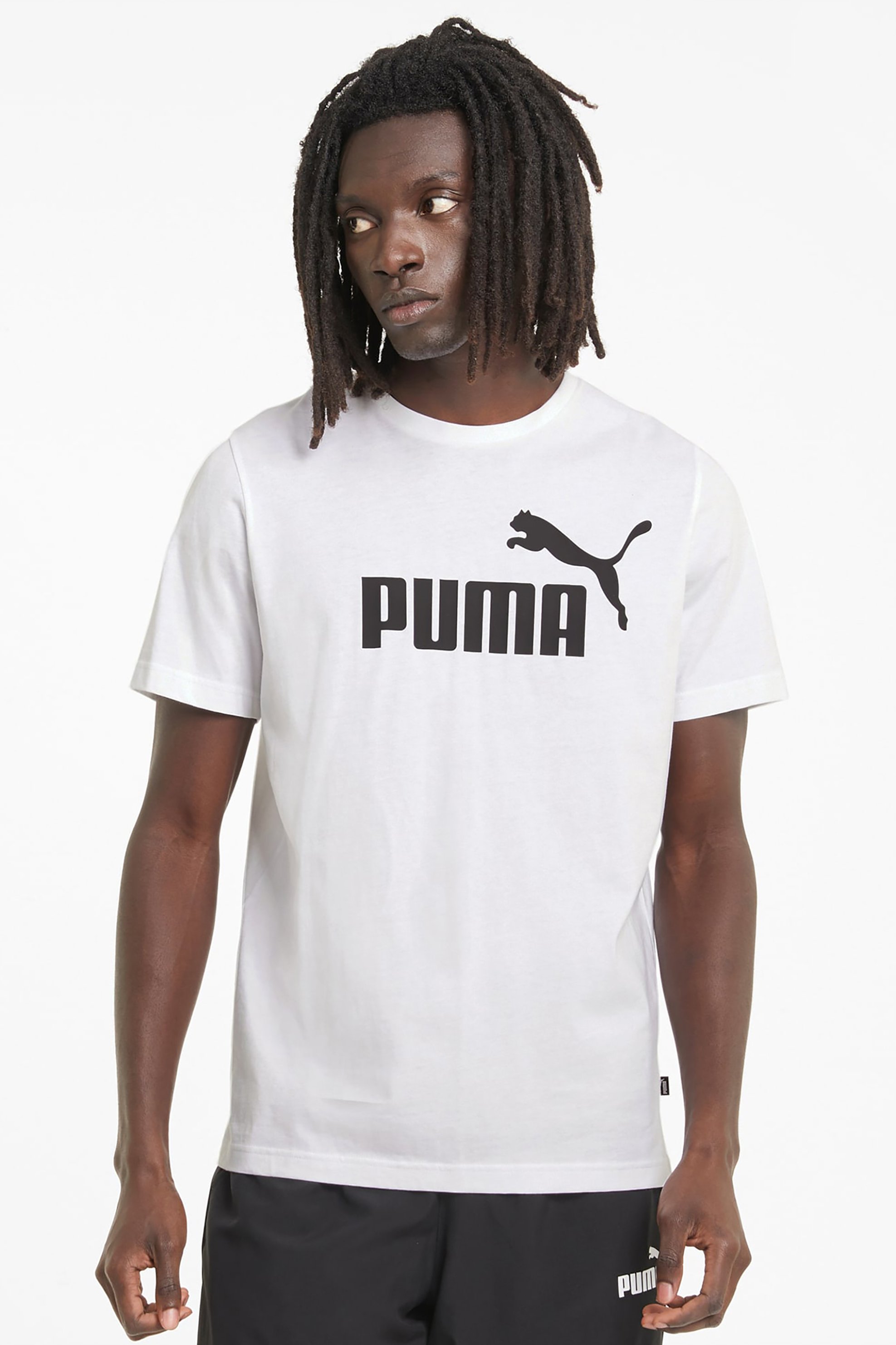 PUMA Puma ανδρικό T-shirt με logo print Regular Fit "Essentials Logo" - 586666 Λευκό