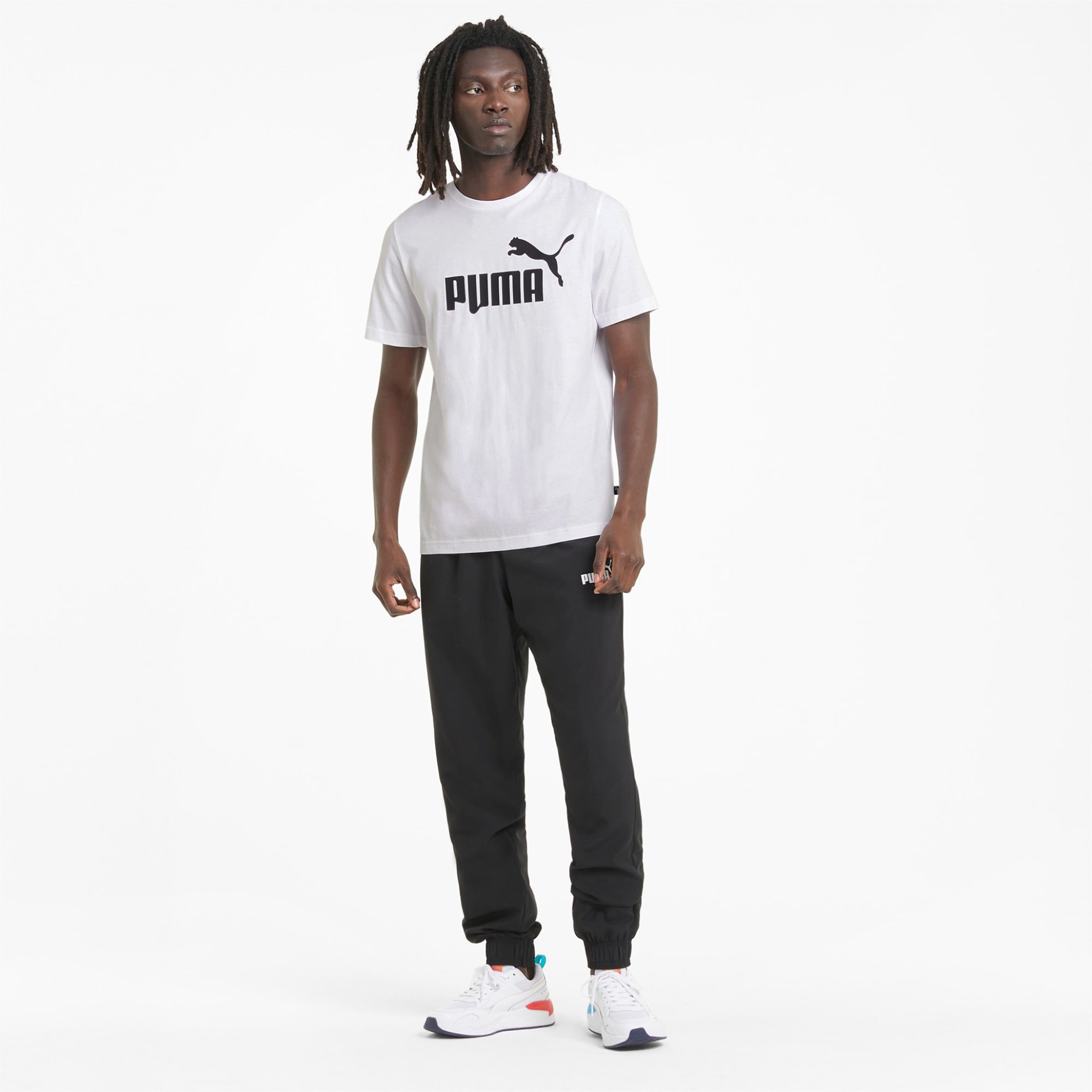 Puma ανδρικό T-shirt με logo print Regular Fit "Essentials Logo" - 586666 Λευκό φωτογραφία