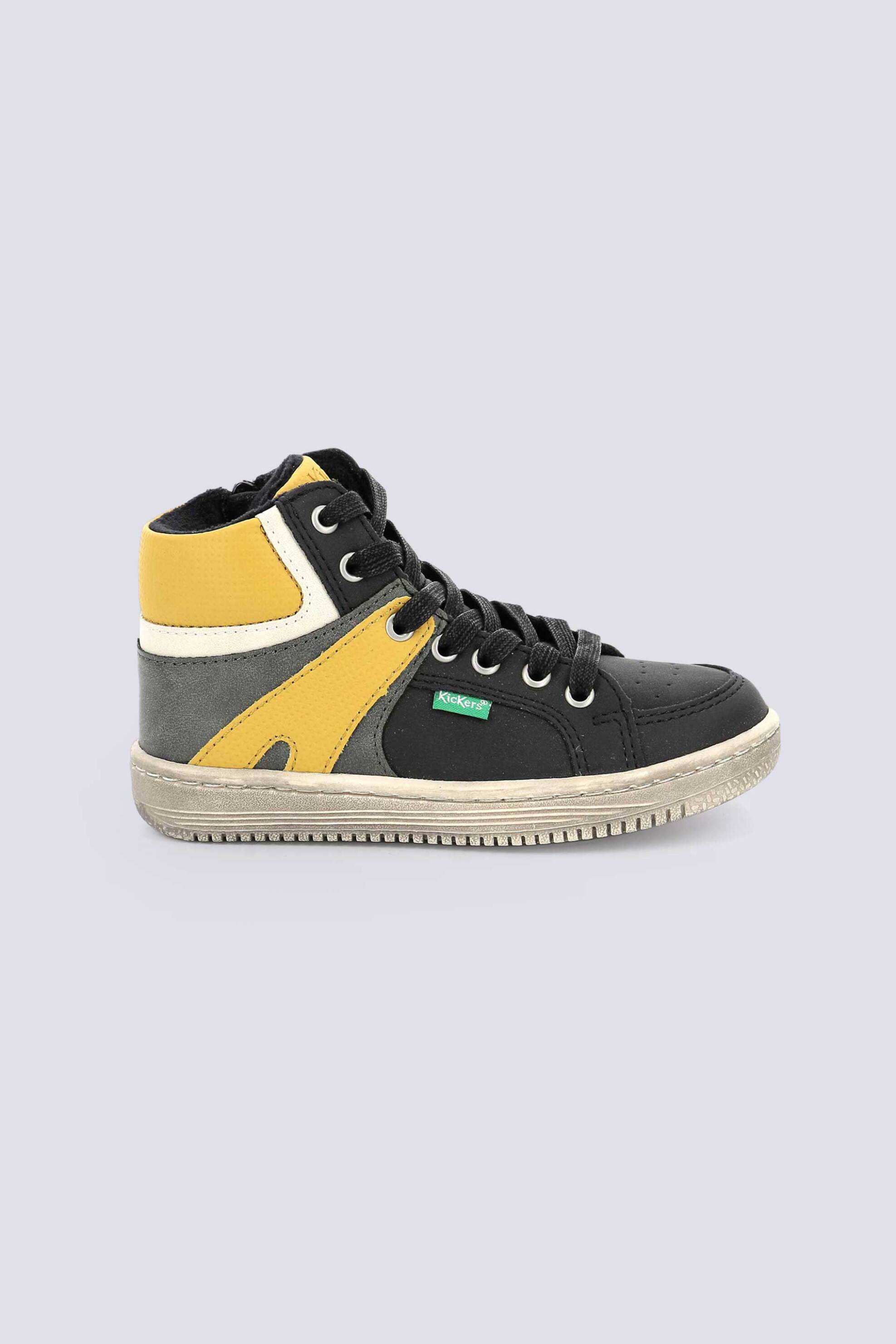 Kickers παιδικά μποτάκια sneakers με κορδόνια "Lowell" - 739356-30 Κίτρινο φωτογραφία