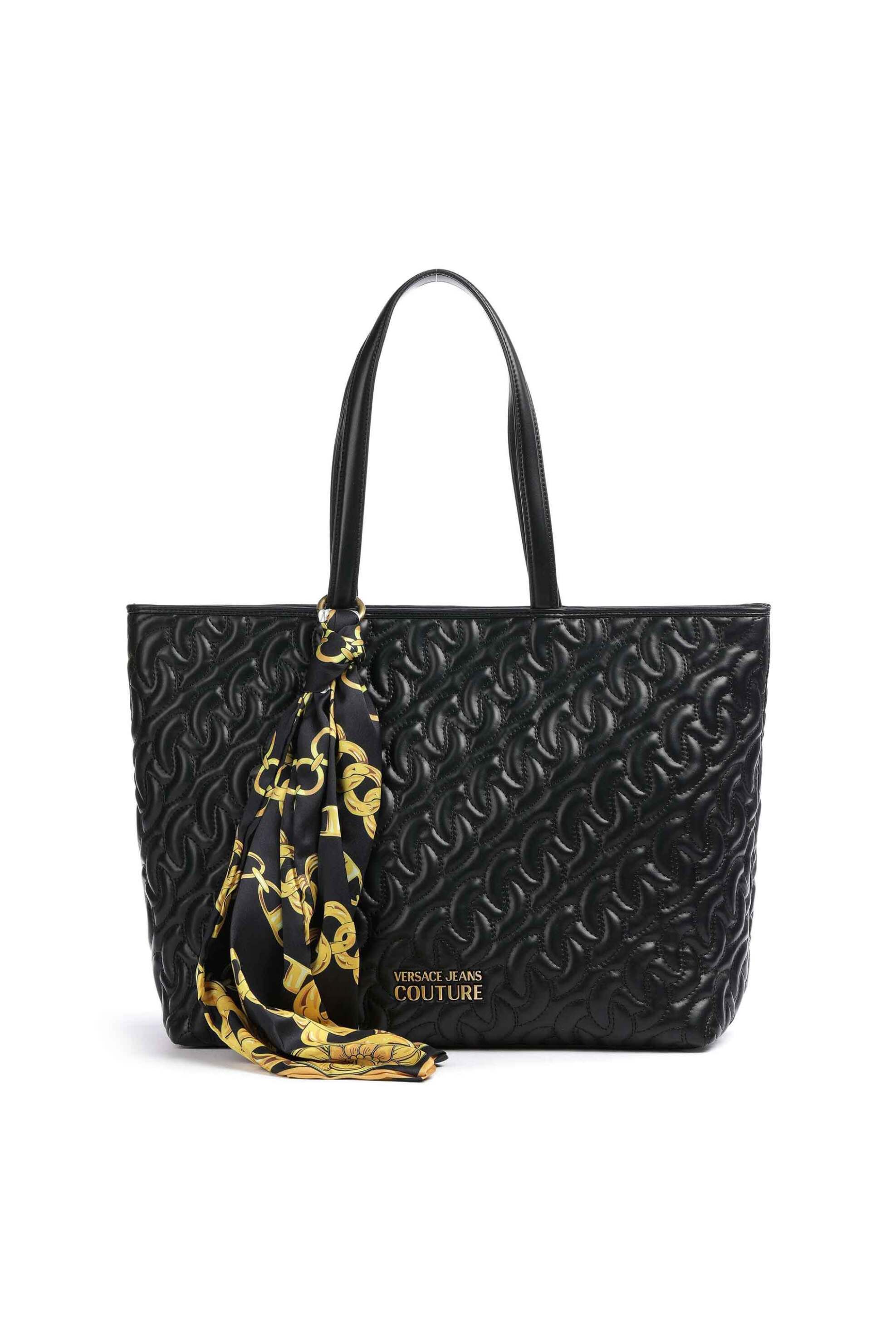  Versace Jeans Couture γυναικεία τσάντα tote με ανάγλυφο chain motif και αποσπώμενο μαντήλι 