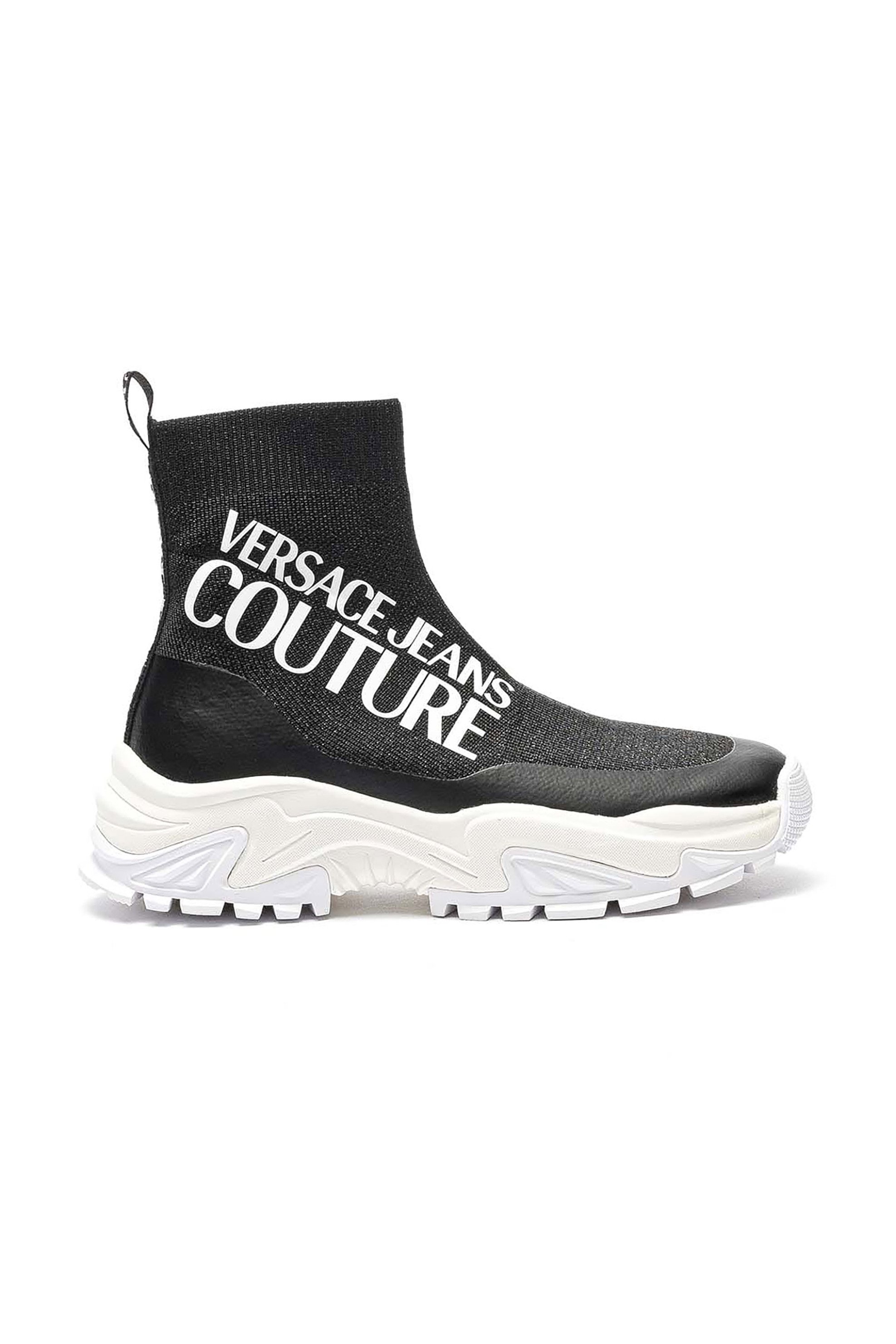  Versace Jeans Couture γυναικεία sneakers με μεταλλιζέ όψη και logo print - 73VA3SV5ZS427 Μαύρο 2025