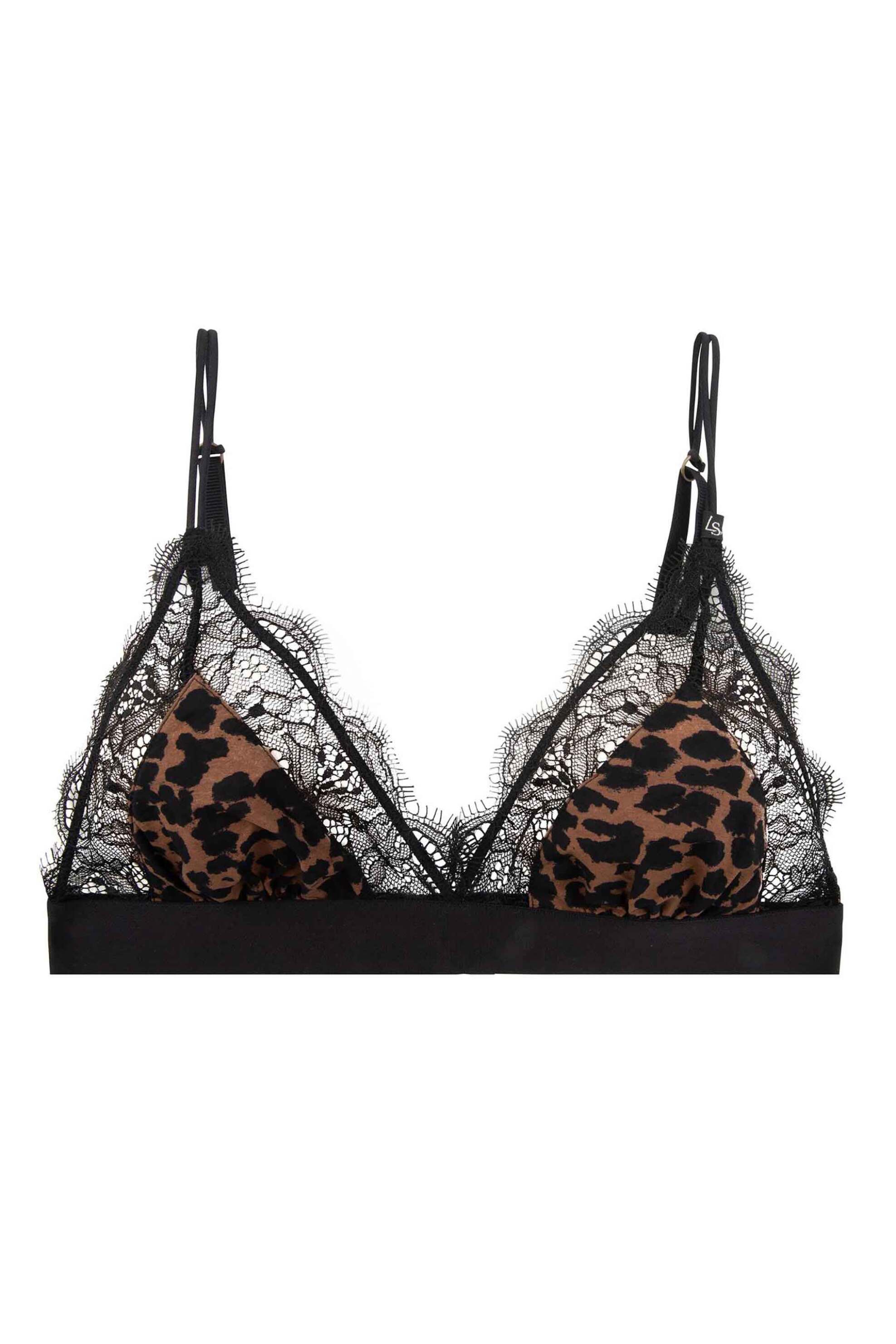  Love Stories γυναικείο bralette με leopard print και δαντέλα περιμετρικά 