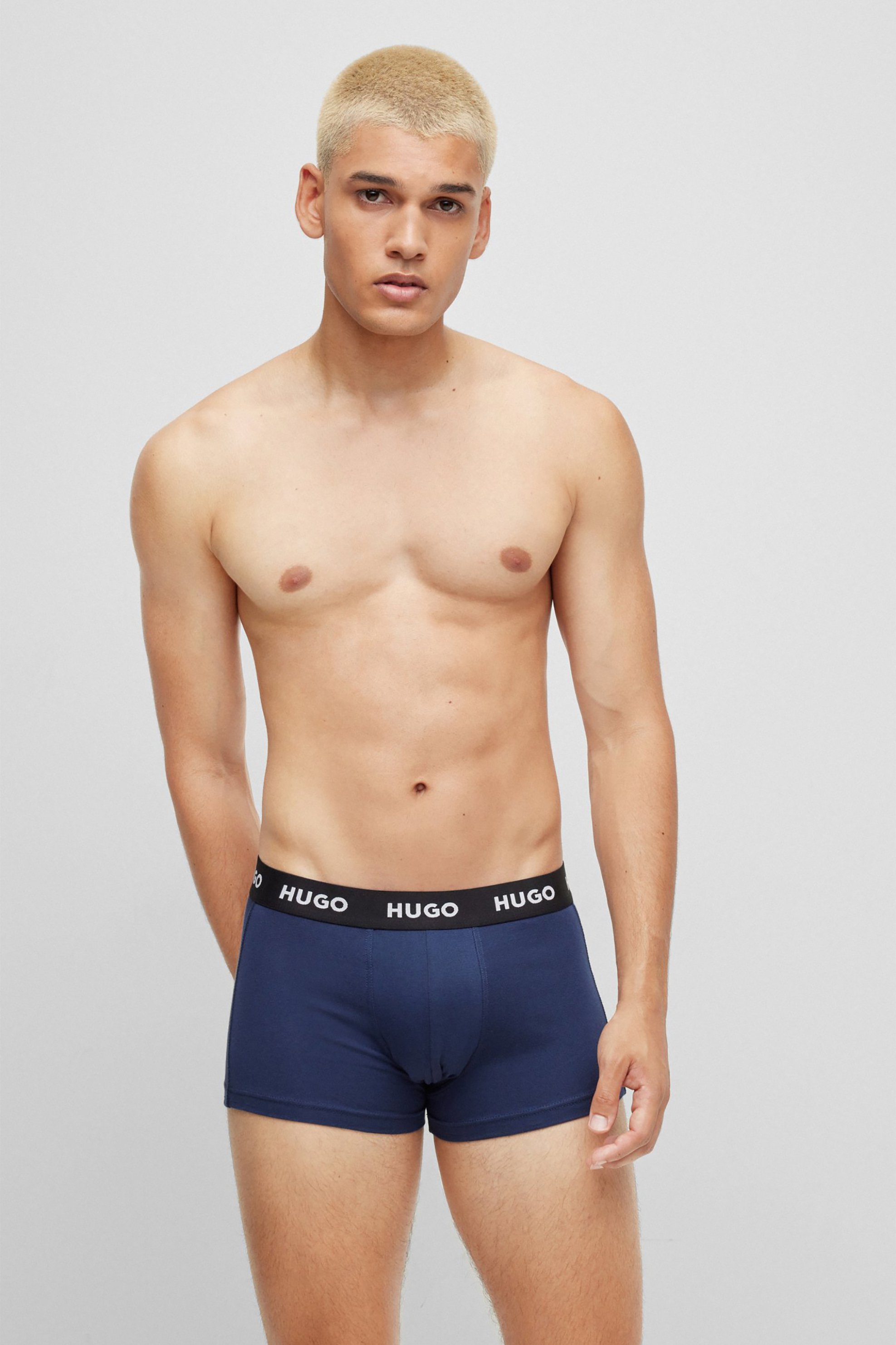 Hugo Boss ανδρικό σετ εσωρούχων trunk με logo print "Trunk" (3 τεμάχια) - 50469786 Σκούρο Μπλε φωτογραφία