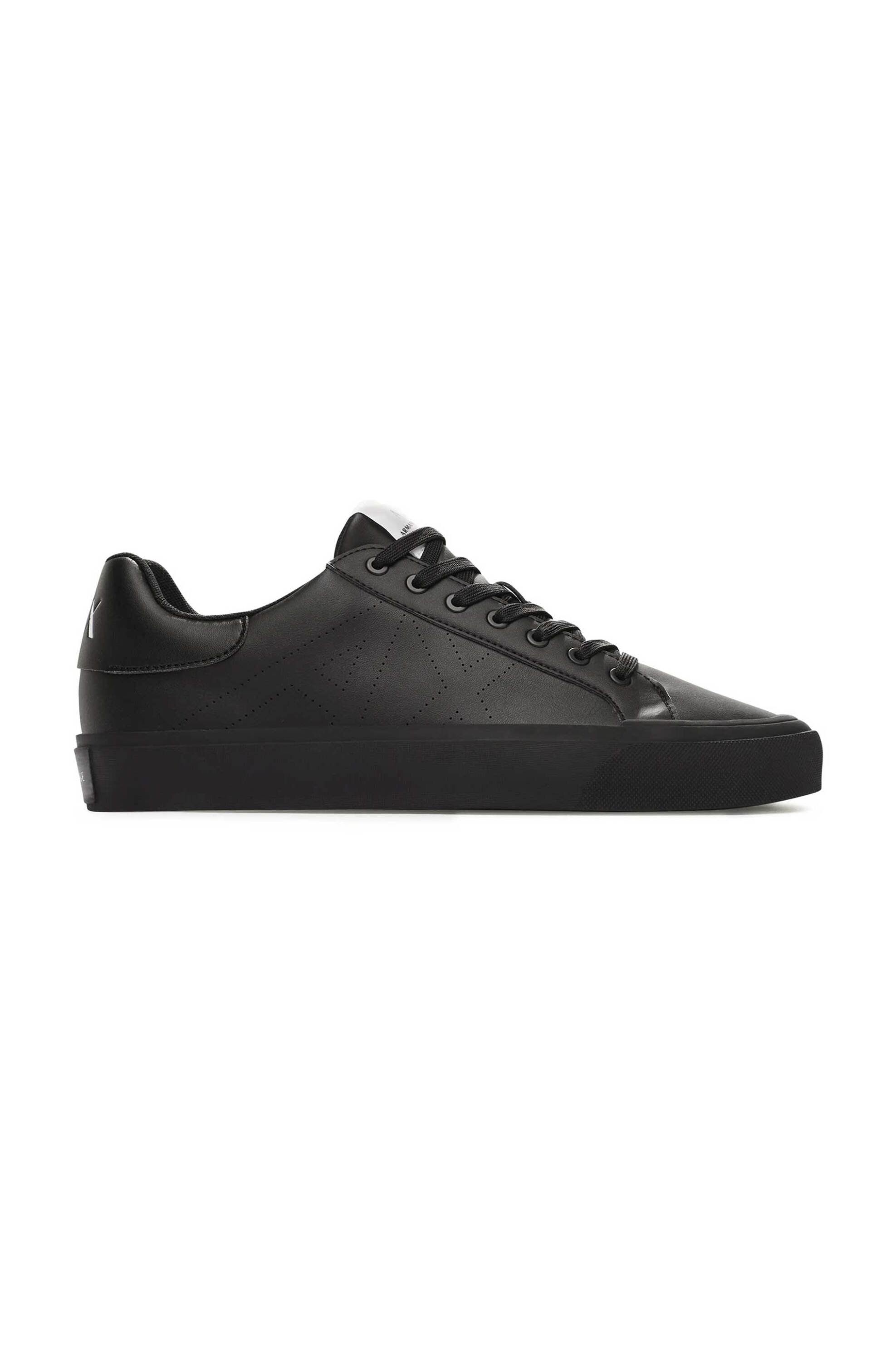 ARMANI EXCHANGE Armani Exchange ανδρικά δερμάτινα sneakers με λογότυπο - XUX166XV653 Μαύρο