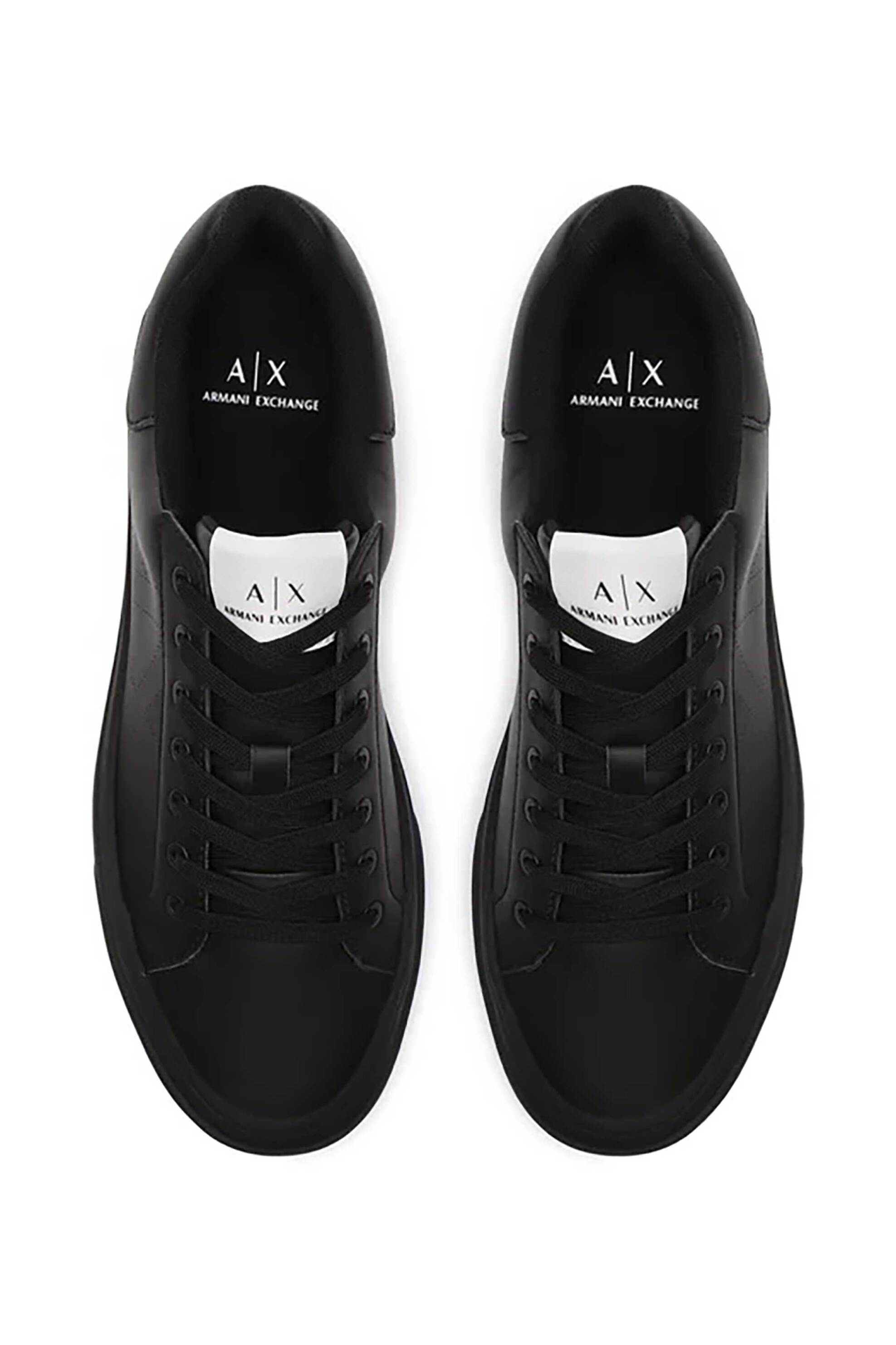 Armani Exchange ανδρικά δερμάτινα sneakers με λογότυπο - XUX166XV653 Μαύρο φωτογραφία