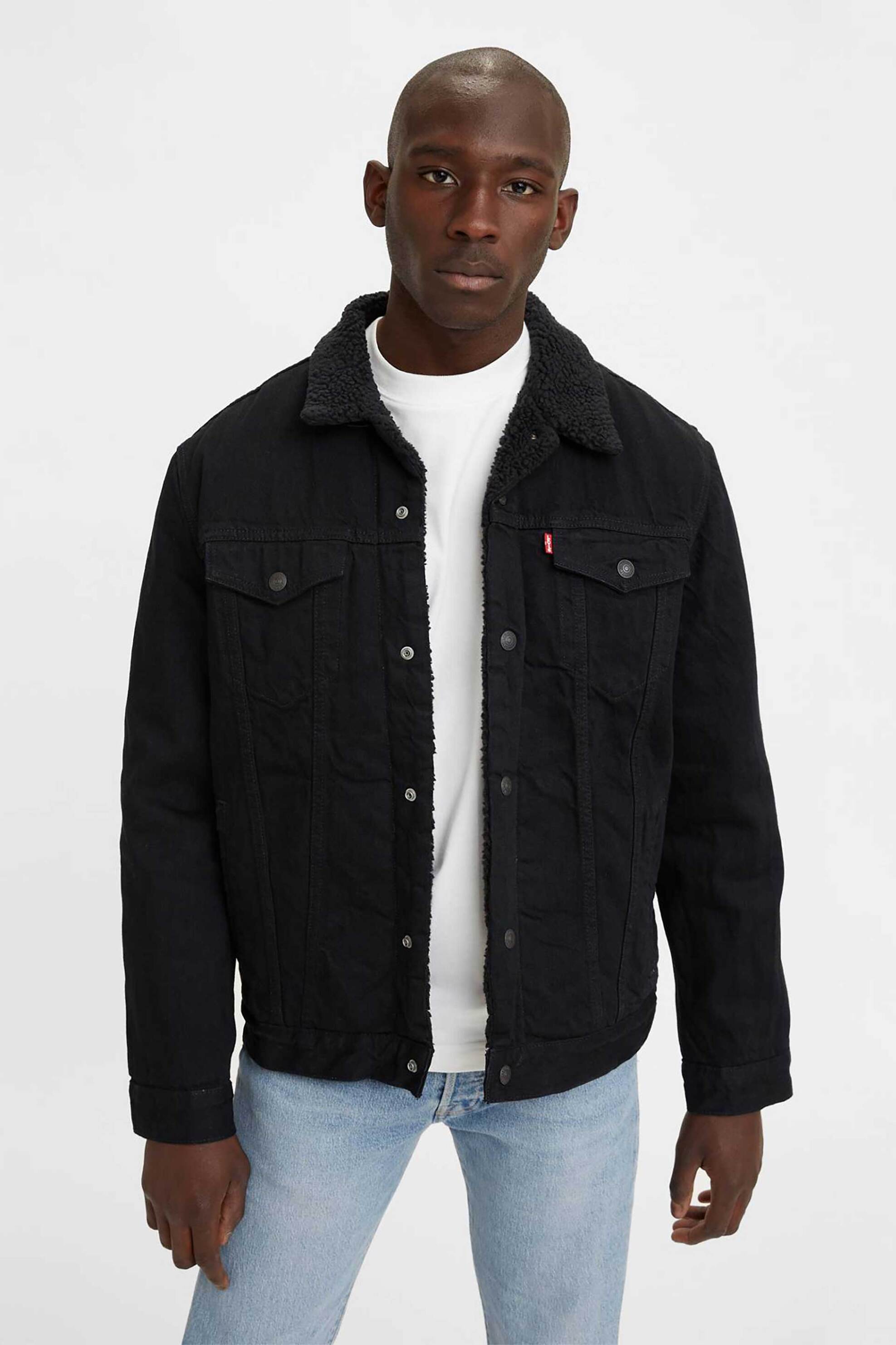 LEVI'S Levi's® ανδρικό denim μπουφάν με εσωτερική γούνα sherpa "Type III Sherpa" - 163650100 Μαύρο