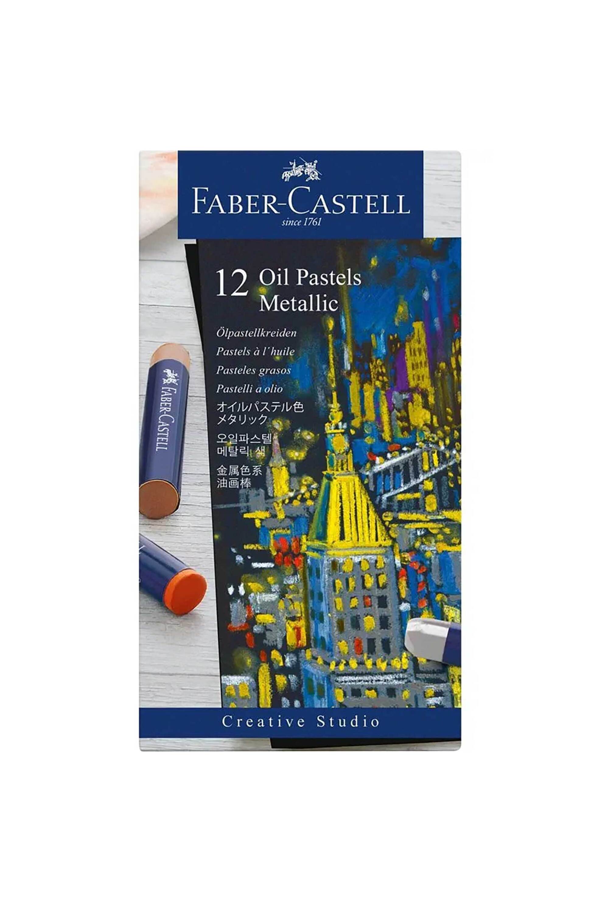 FABER-CASTELL Faber-Castell λαδοπαστέλ "Oil Pastel Metallic" σετ των 12 - 077127014