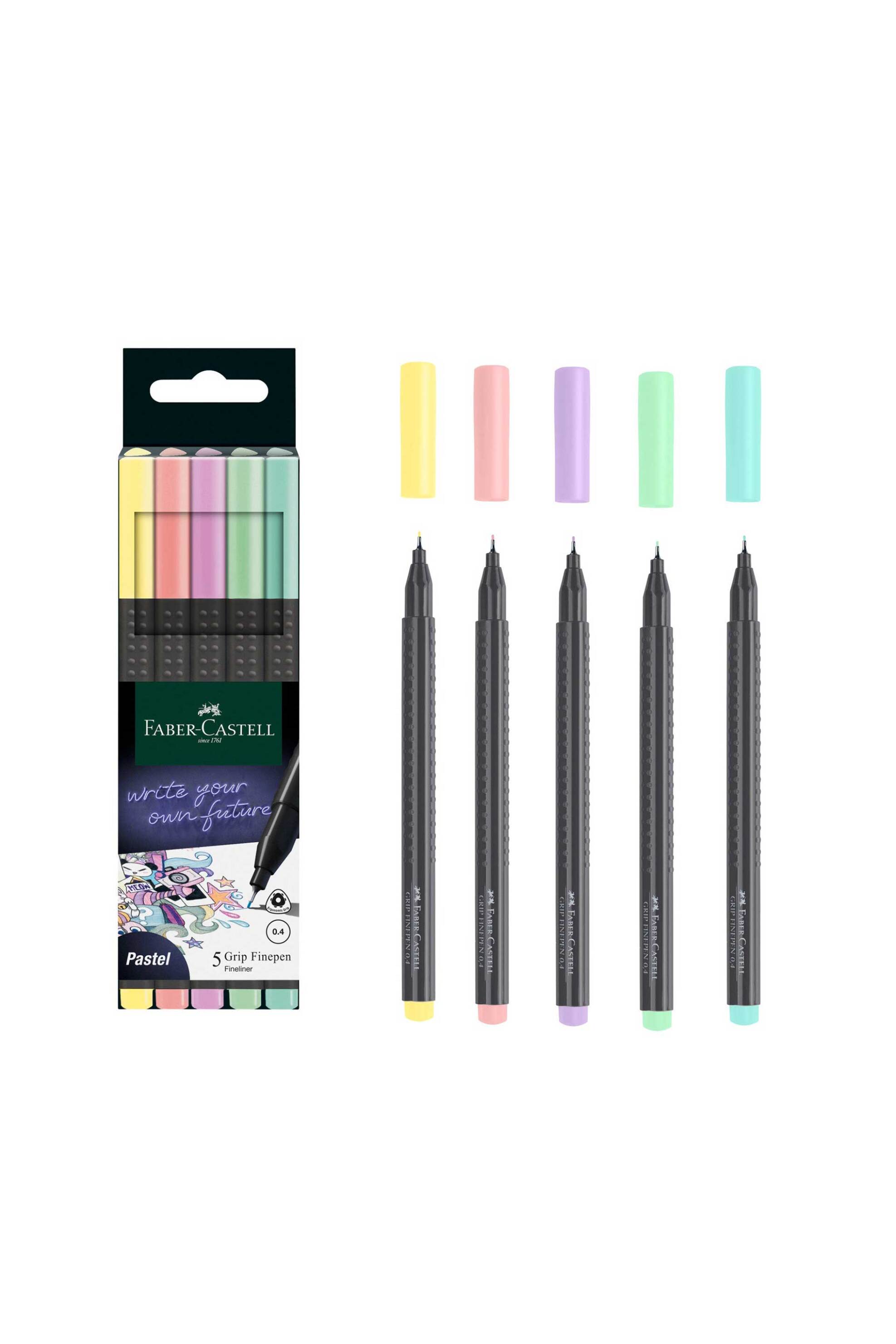 Faber-Castell σετ στυλό με λεπτή μύτη "Grip Finepen Pastel 0.4 mm" - 077151602 φωτογραφία