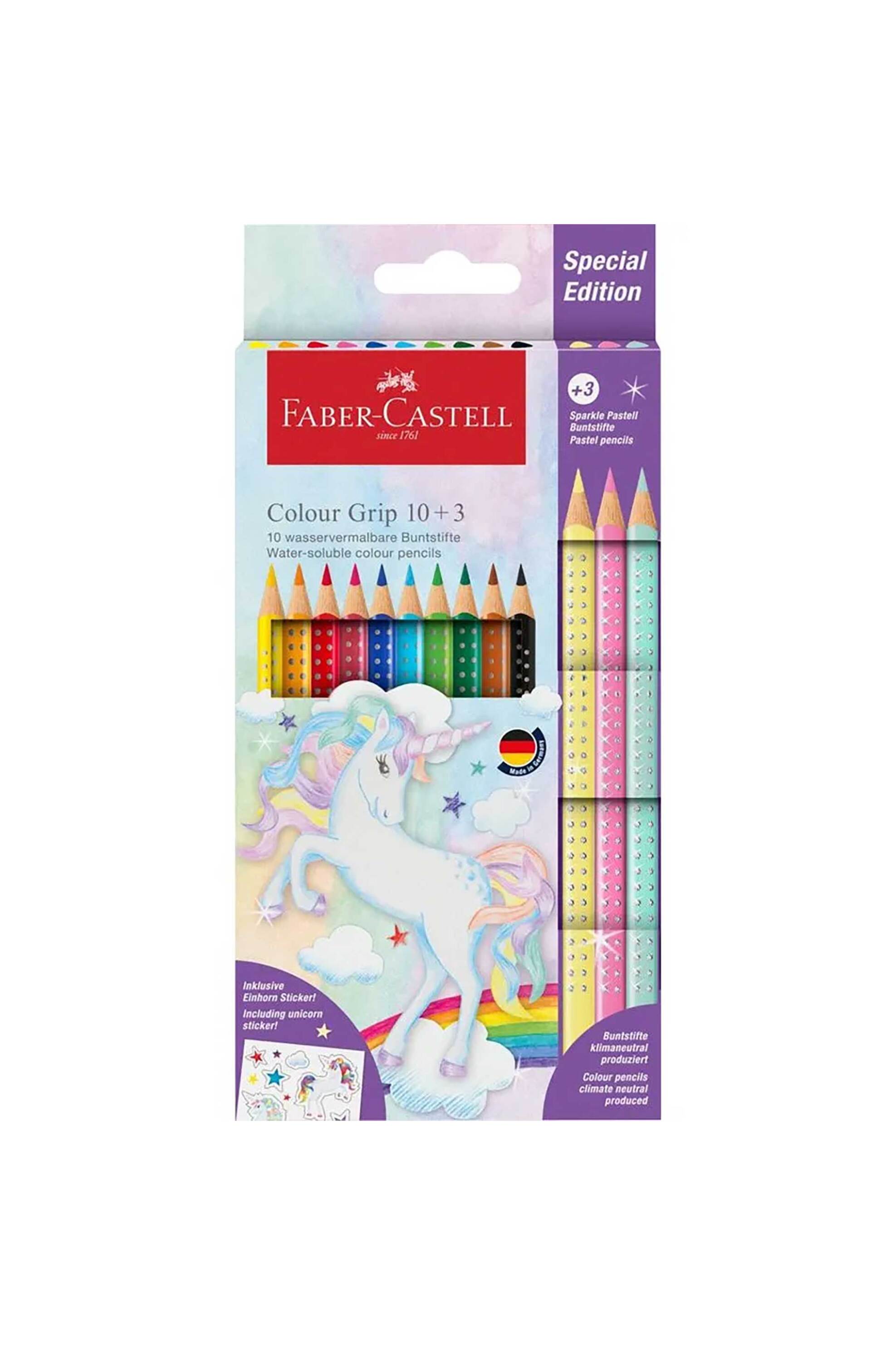 FABER-CASTELL Faber-Castell ξυλομπογιές "Unicorn Colour Grip" 10+3 χρωμάτων - 077201542