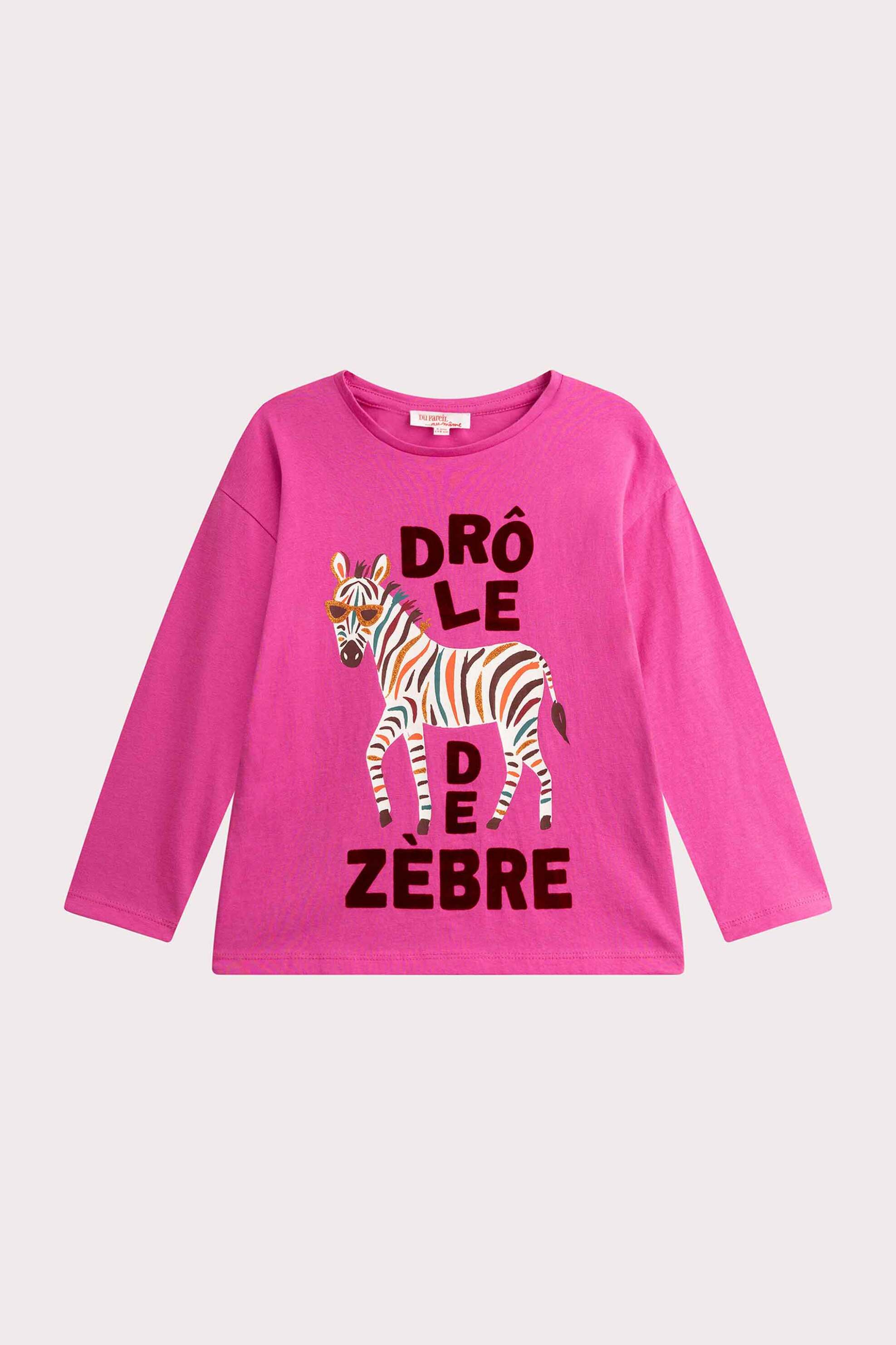 DPAM DPAM παιδική μπλούζα με print "Pink Zebra" - 353027 Φούξια