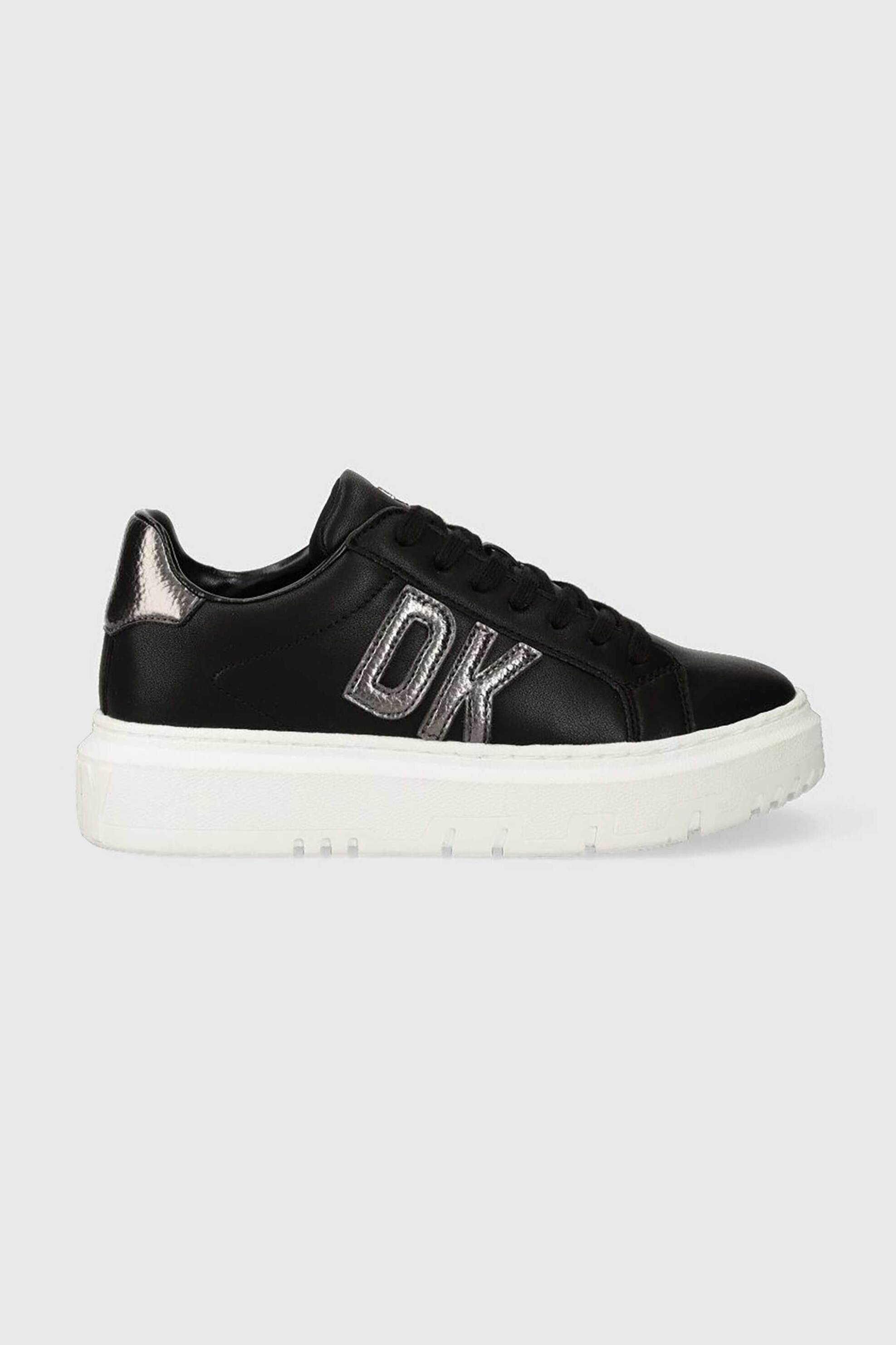  DKNY γυναικεία δερμάτινα sneakers μονόχρωμα με κεντημένο λογότυπο 