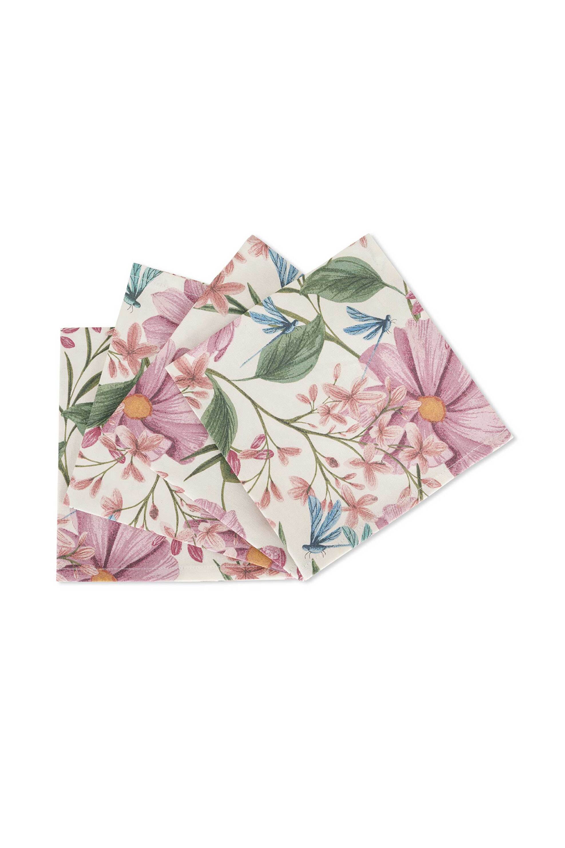 COINCASA Coincasa σετ πετσέτες φαγητού με floral print 4 x 42 x 42 cm - 007353854 Πολύχρωμο