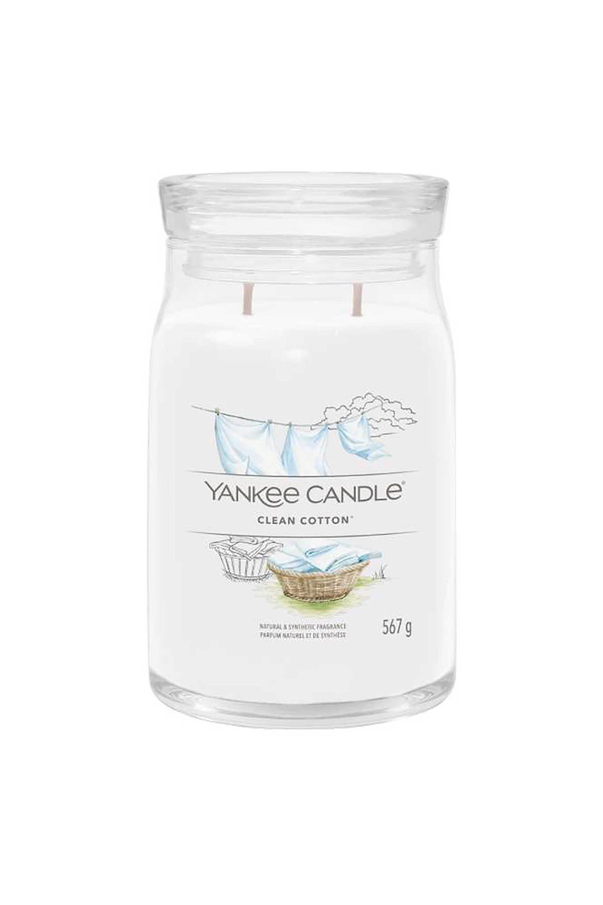 Yankee Candle αρωματικό κερί σε γυάλινο δοχείο large "Signature Clean Cotton" - 1630644E φωτογραφία