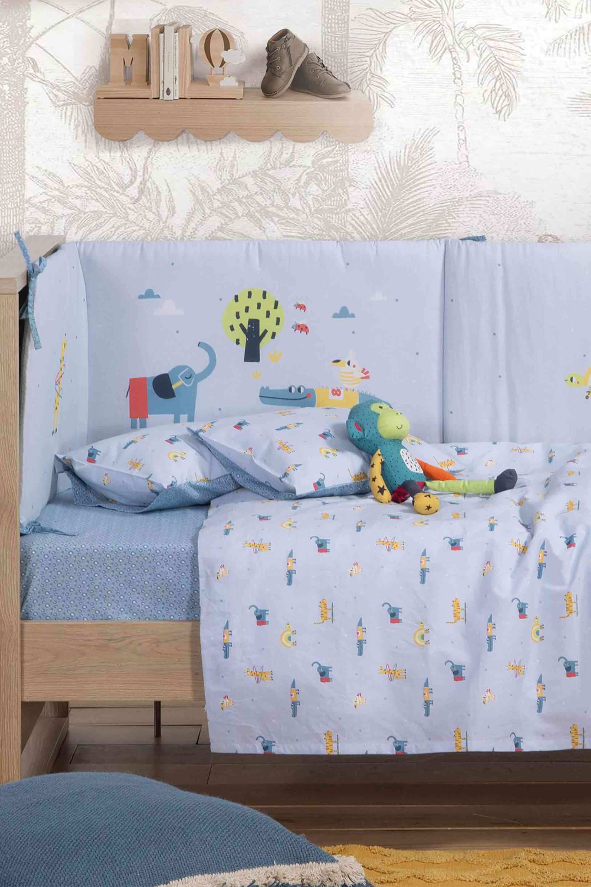 NEF-NEF HOMEWARE NEF-NEF σετ βρεφικά σεντόνια κούνιας "Funtastic" 2 x 120 x 170 - 30 x 40 - 035554 Μπλε