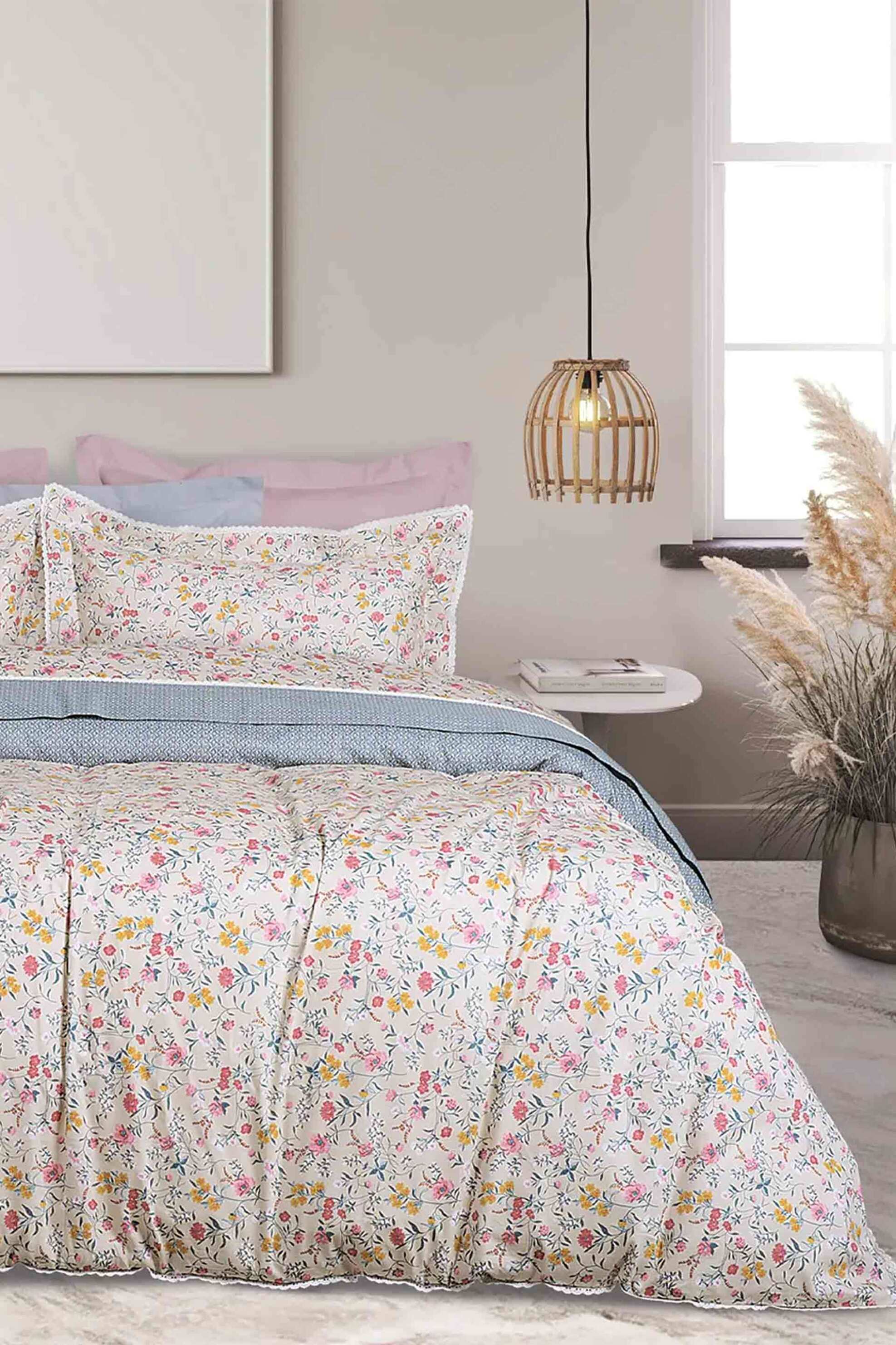 DAS HOME Das Home κουβερλί υπέρδιπλο με all-over floral print "PRESTIGE 1681" 220 x 240 cm - 402005201681 Μπεζ