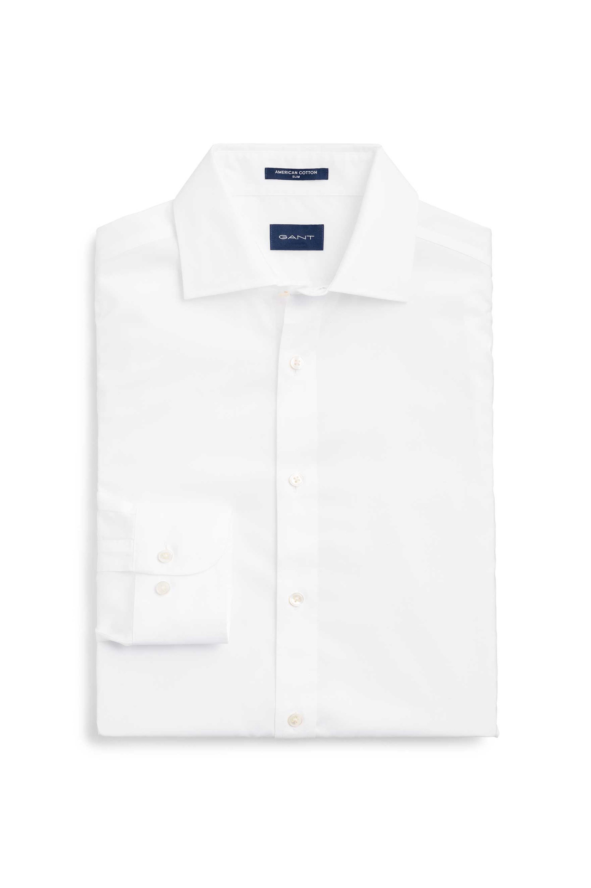 GANT Gant ανδρικό πουκάμισο μονόχρωμο Slim Fit - 3053006 Λευκό