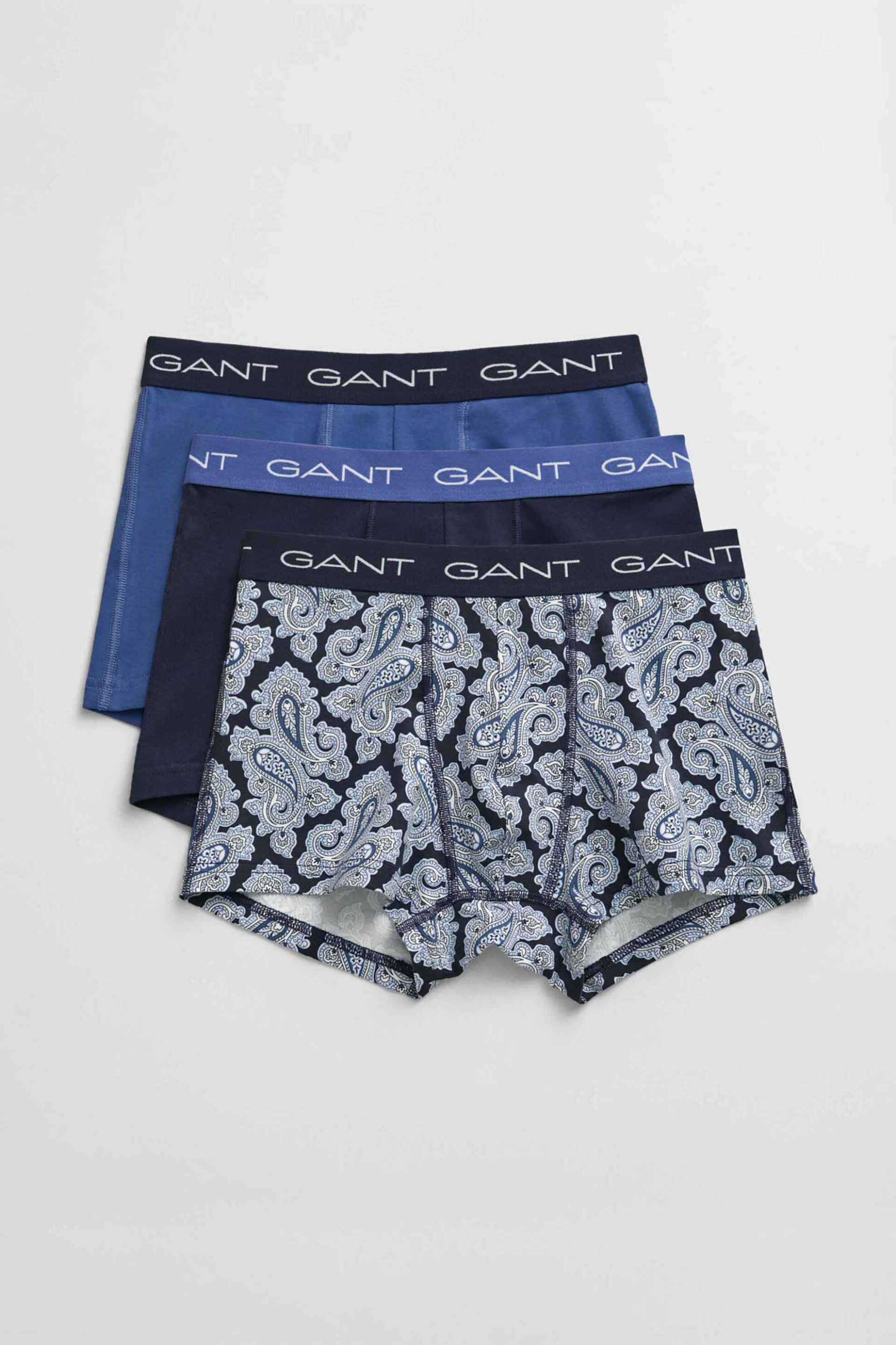 GANT Gant σετ ανδρικά εσώρουχα boxer με λογότυπο και paisley print (3 τεμάχια) - 902433033 Μπλε Σκούρο