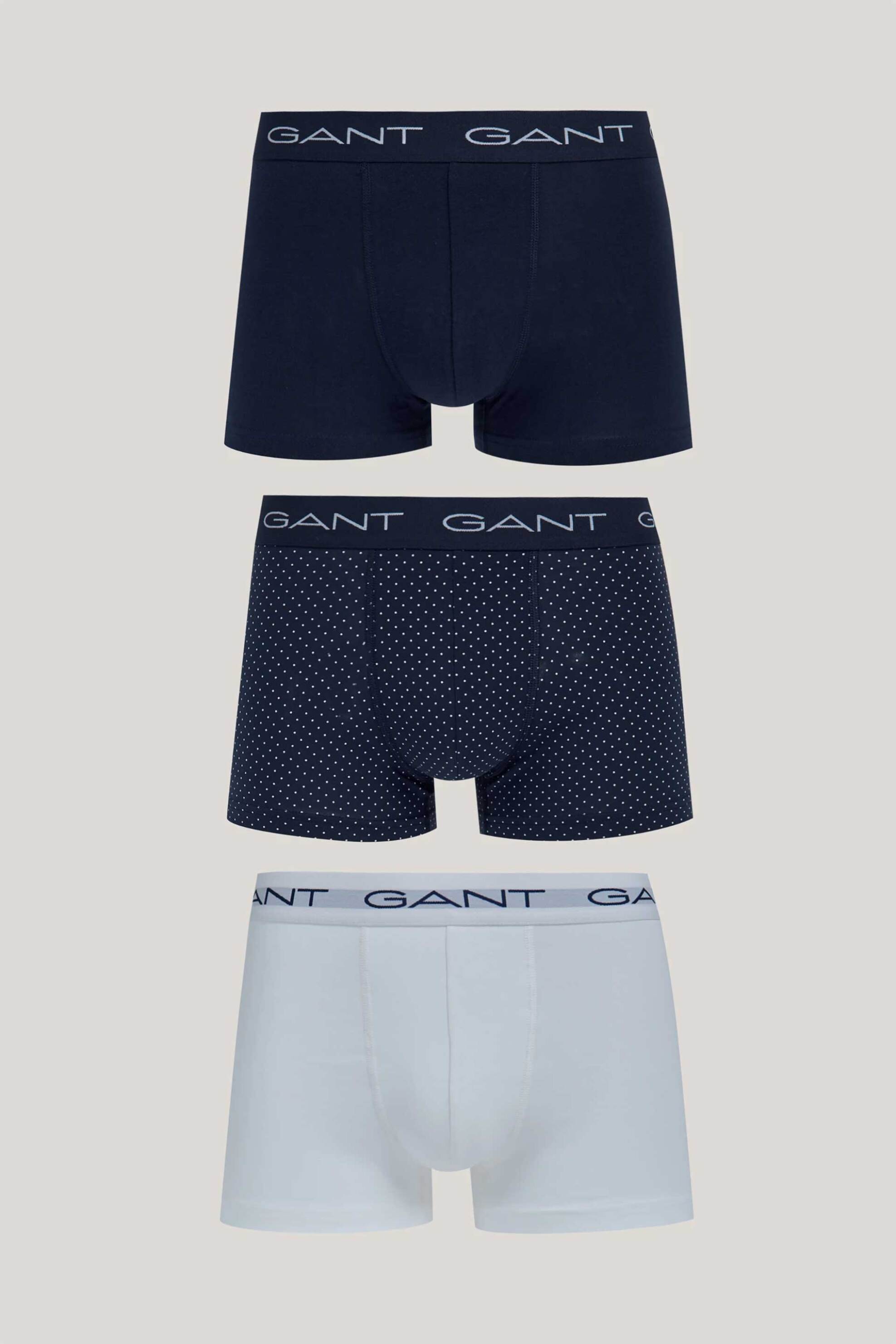 GANT Gant σετ ανδρικά εσώρουχα boxer με λογότυπο και micro dot print (3 τεμάχια) - 902433053 Μπλε Σκούρο