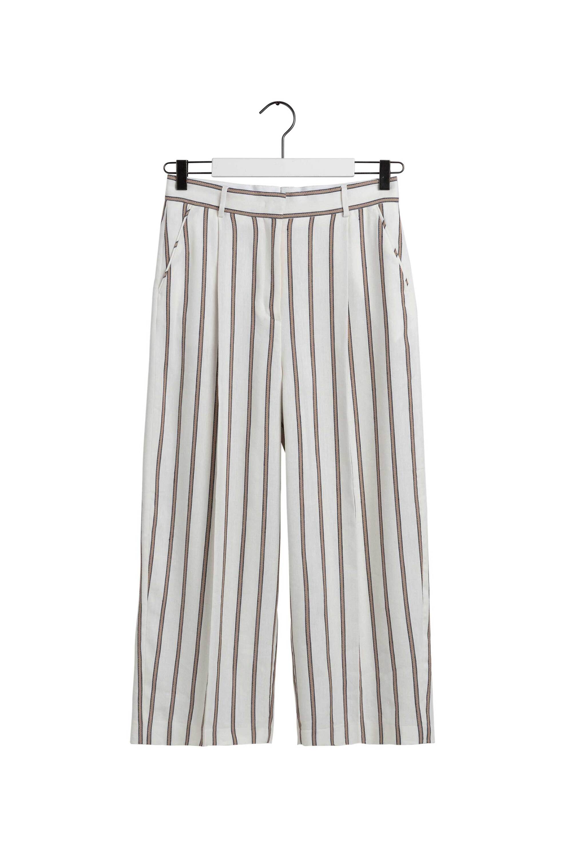 GANT Gant γυναικείο cropped παντελόνι με τσέπες και all-over sailor rope motif - 4150171 Λευκό 2025