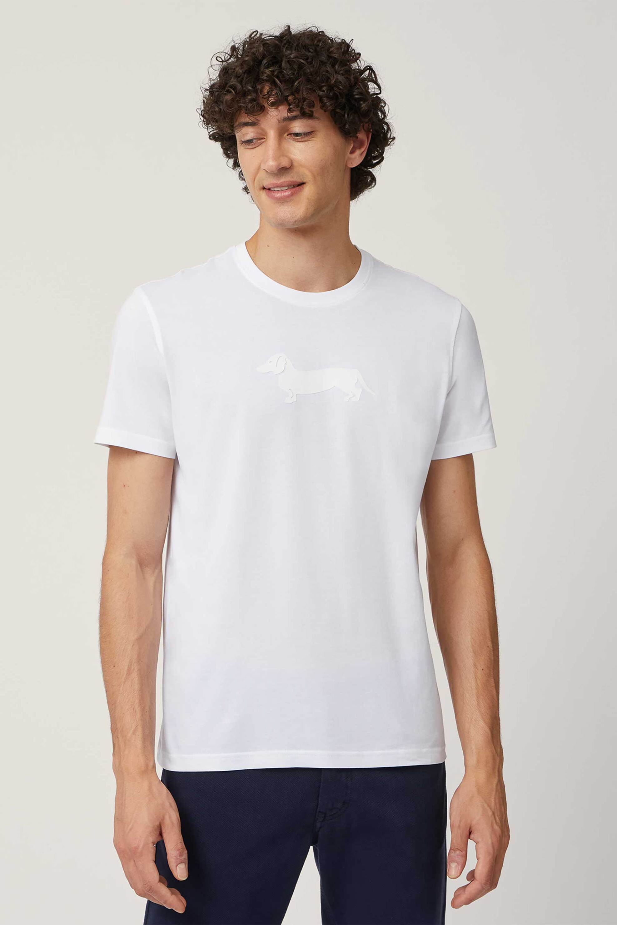 HARMONT & BLAINE Harmont & Blaine ανδρικό T-shirt με logo print Narrow Fit - IRM003021055S Λευκό