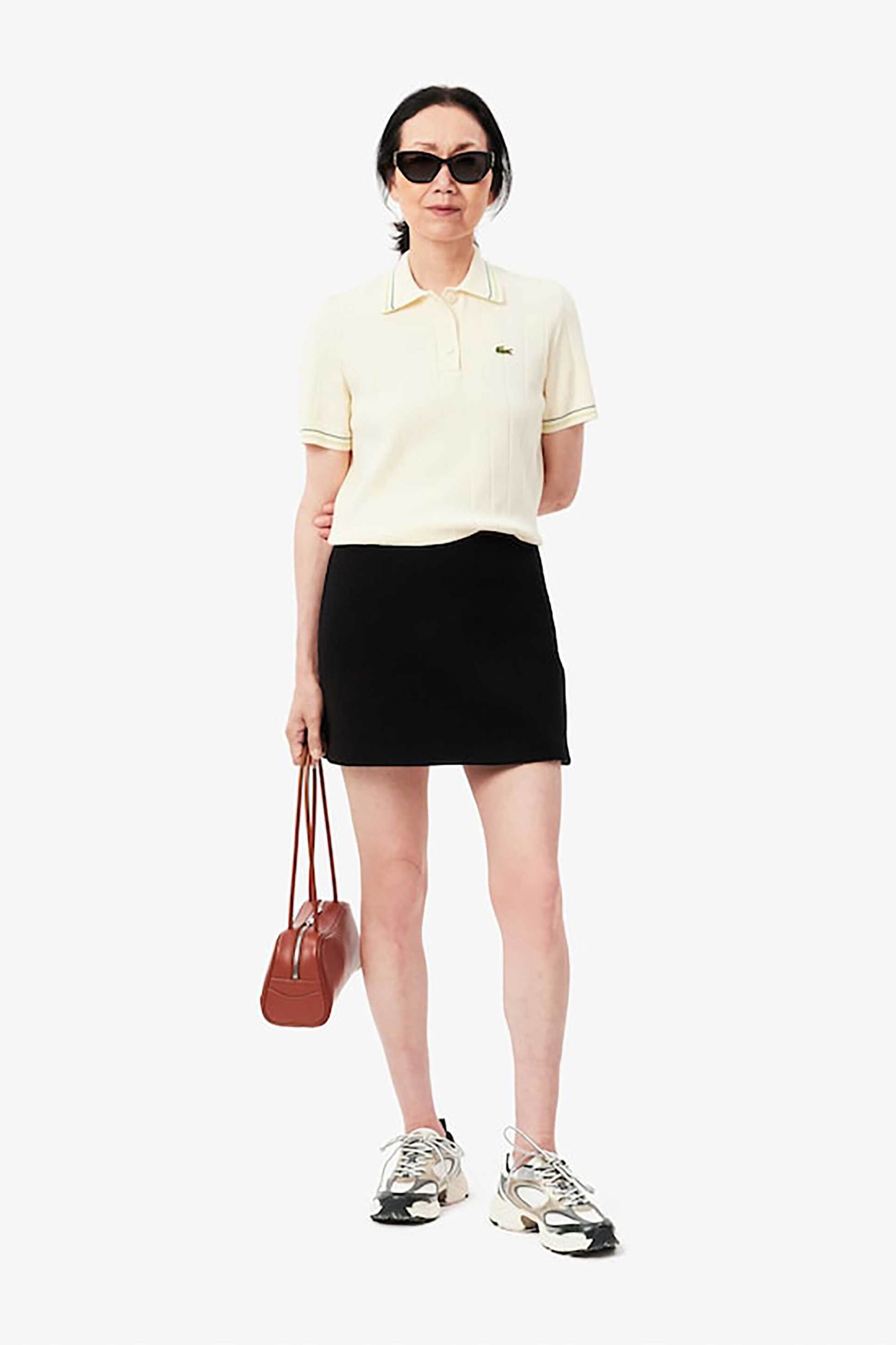 Lacoste Lacoste γυναικεία μάλλινη mini φούστα με tone-on-tone λογότυπο Straight Cut - JF6294-00 Μαύρο 2025