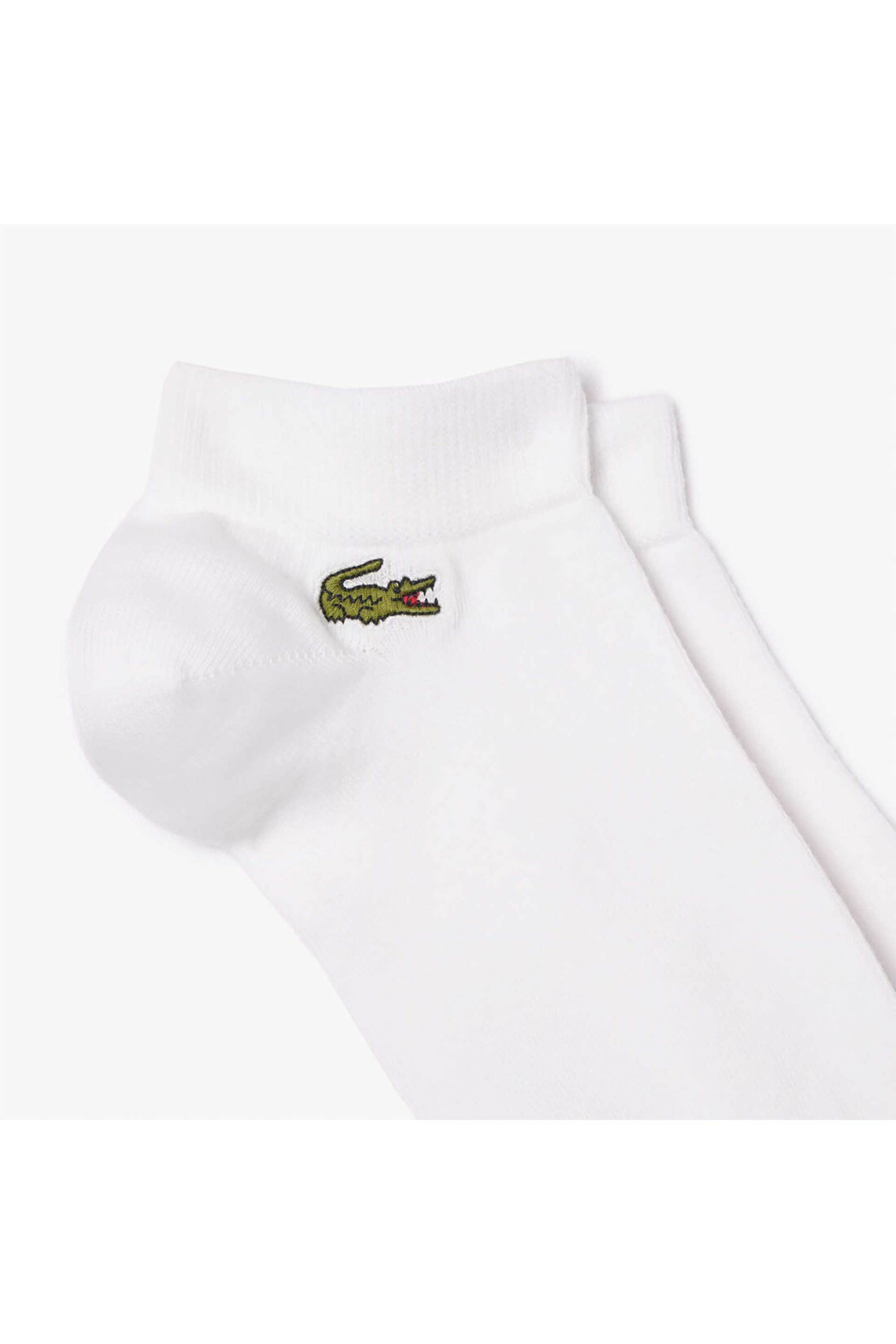 Lacoste σετ unisex κοντές κάλτσες με κεντημένο λογότυπο (3 ζευγάρια) - RA2917-00 Λευκό φωτογραφία