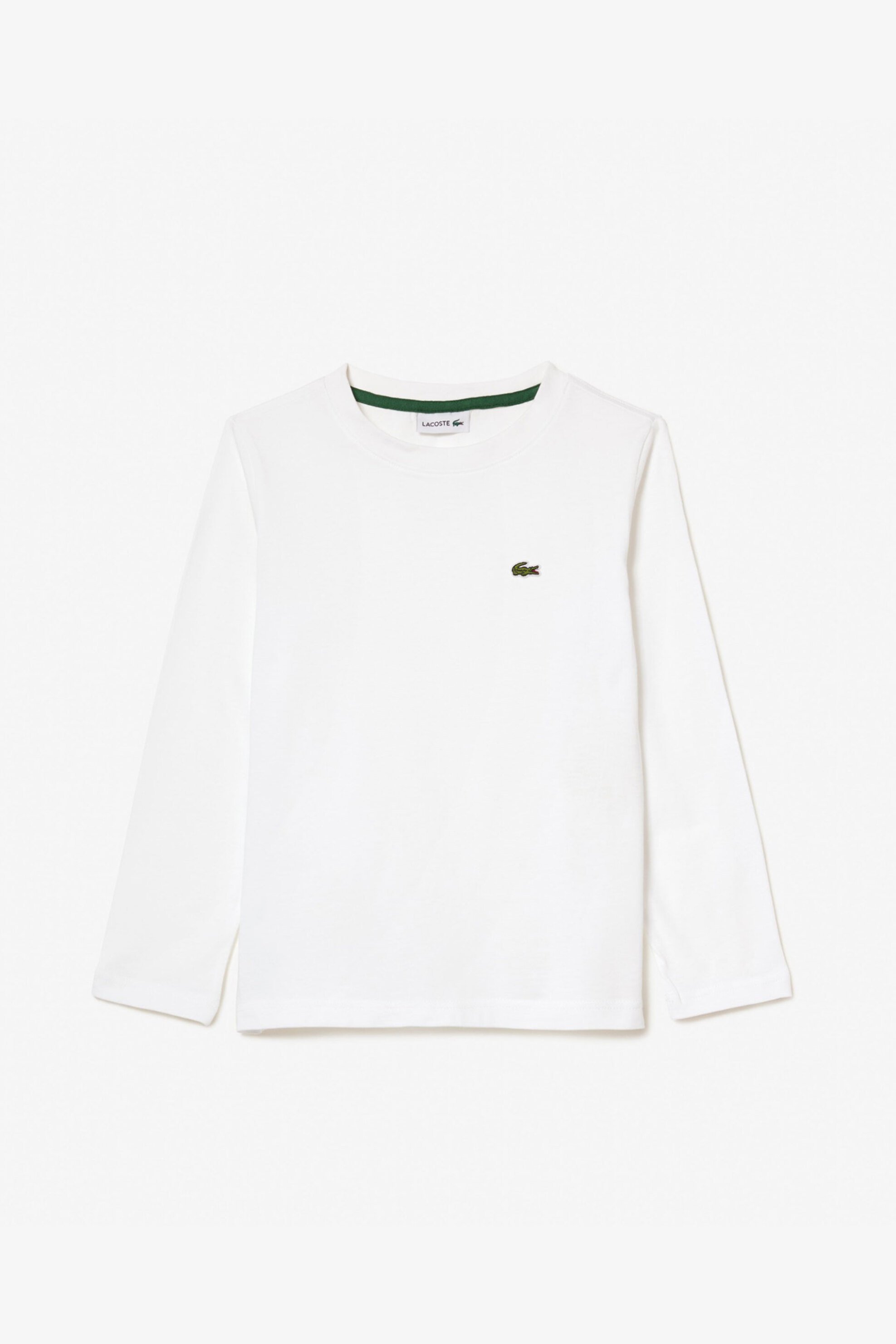 LACOSTE Lacoste παιδική μπλούζα βαμβακερή μονόχρωμη με logo - TJ1123 Λευκό