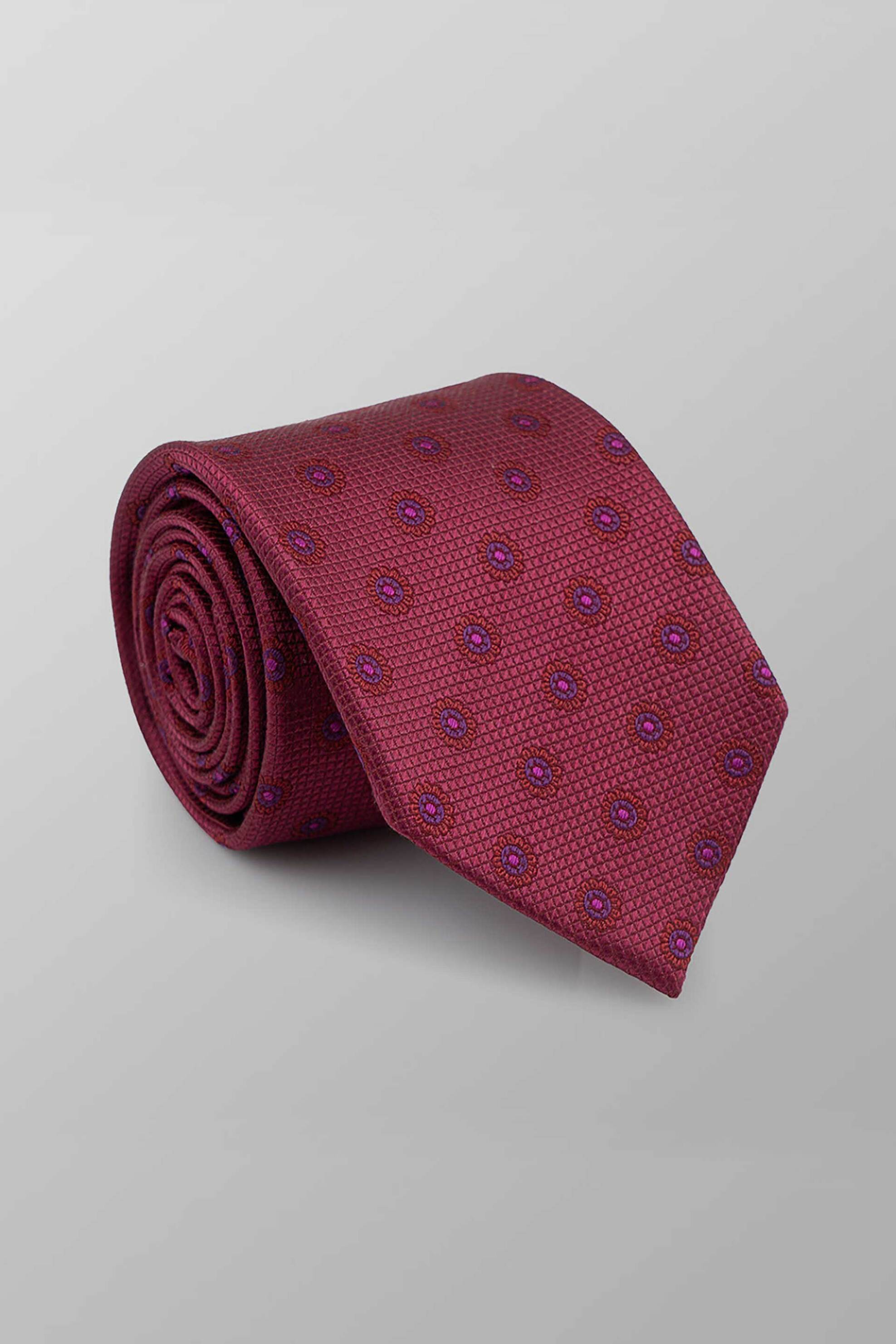 OXFORD COMPANY Oxford Company ανδρική μεταξωτή γραβάτα με all-over - TIE60-403.02 Μπορντό