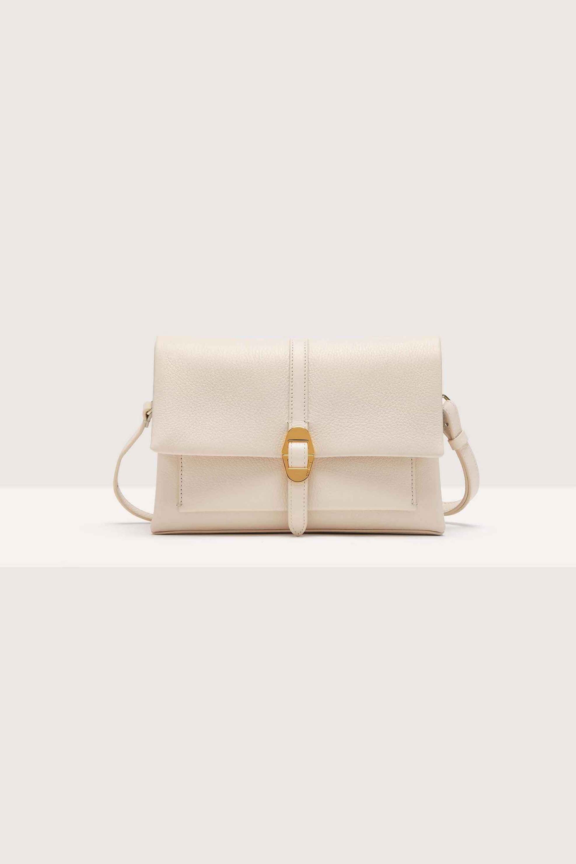 Coccinelle γυναικεία δερμάτινη τσάντα ώμου/crossbody "Dorian Small" - E1RCK-120201 Εκρού 9-2212001857|EB6144|.