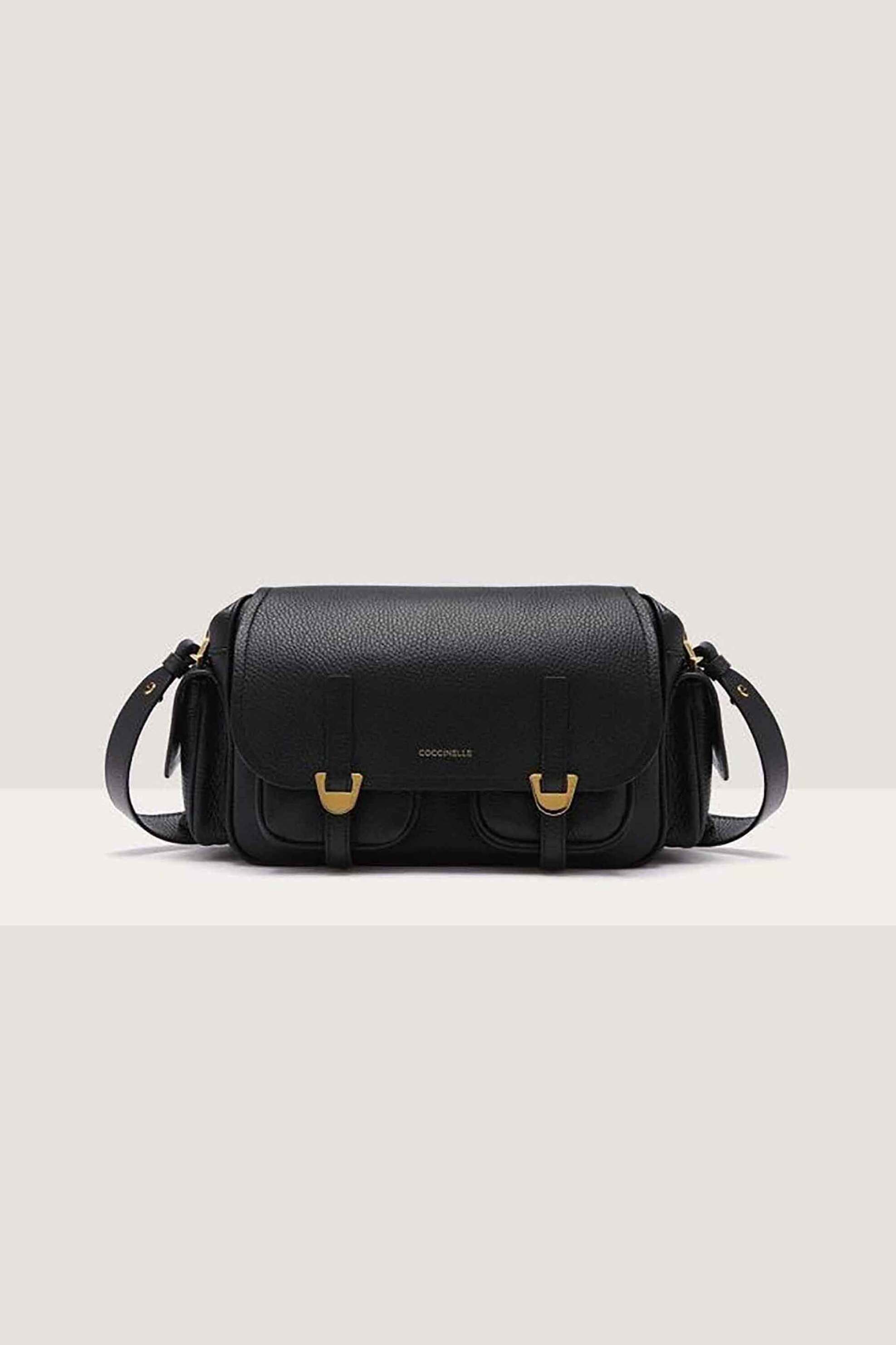 Coccinelle γυναικείο δερμάτινο mini bag crossbody "Campus Medium" - E1RFF-150101 Μαύρο 9-2212001860|EE0073|.