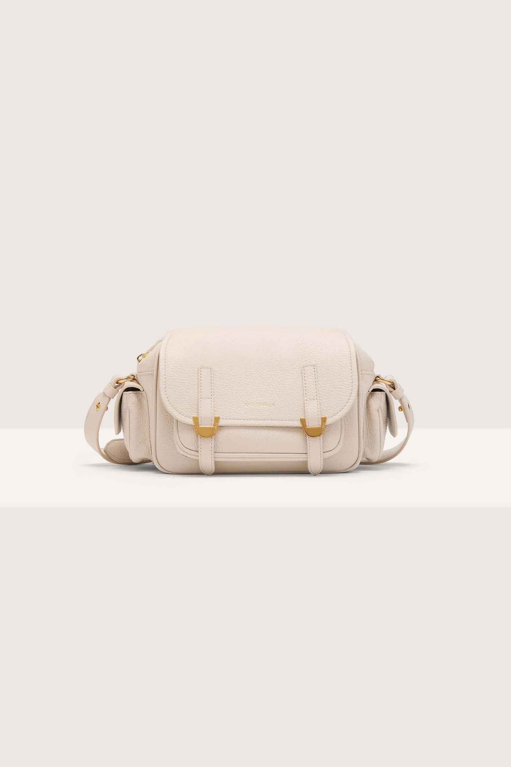 Coccinelle γυναικείο δερμάτινο mini bag crossbody "Campus Small" - E1RFF-150201 Εκρού 9-2212001861|EB6144|.