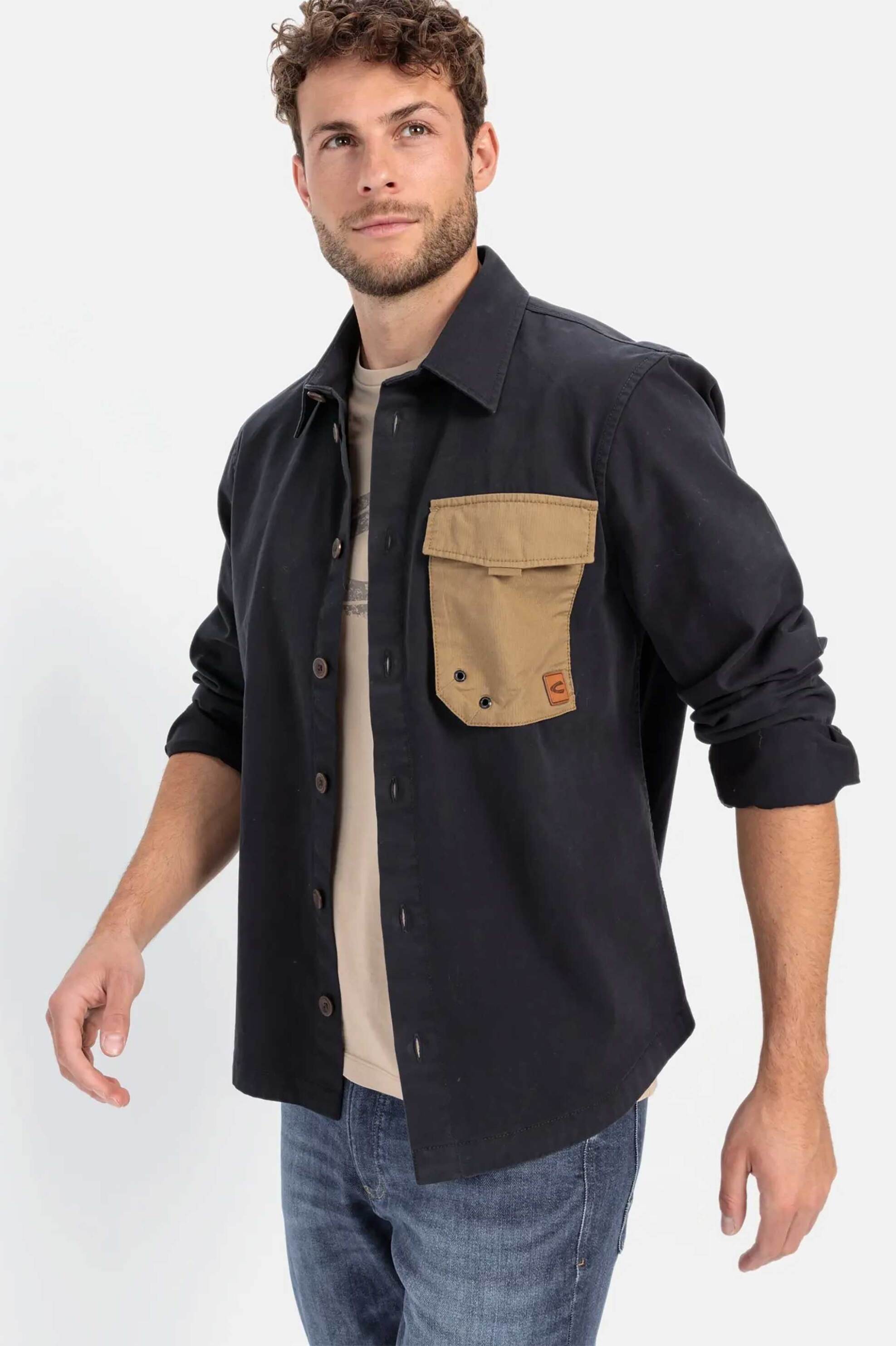 Camel Active ανδρικό overshirt με contrast τσέπη Relaxed Fit - C242-409381-4S81 Μπλε Σκούρο φωτογραφία