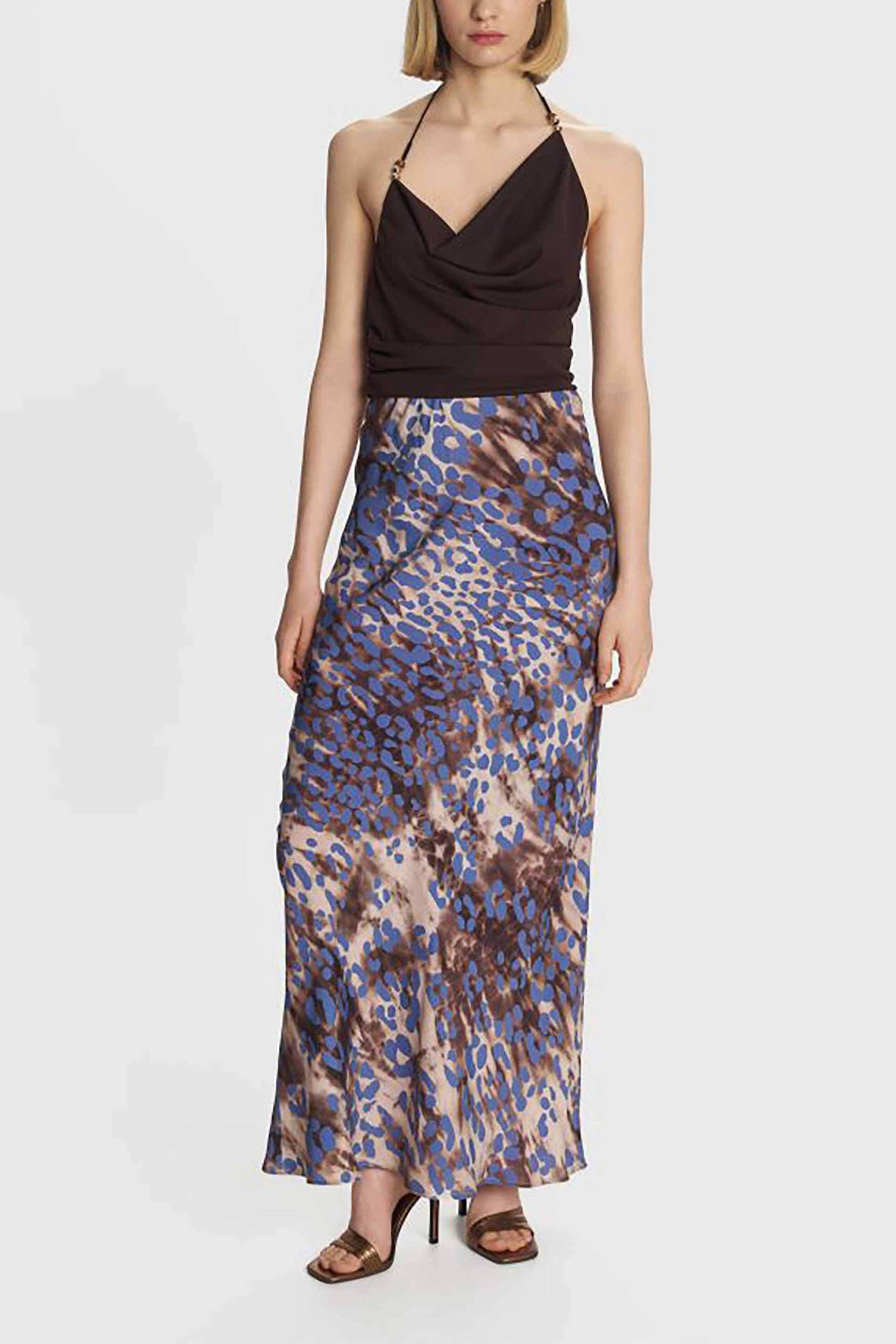  'ALE γυναικεία maxi φούστα με animal print - 8920123 Μπλε 2025