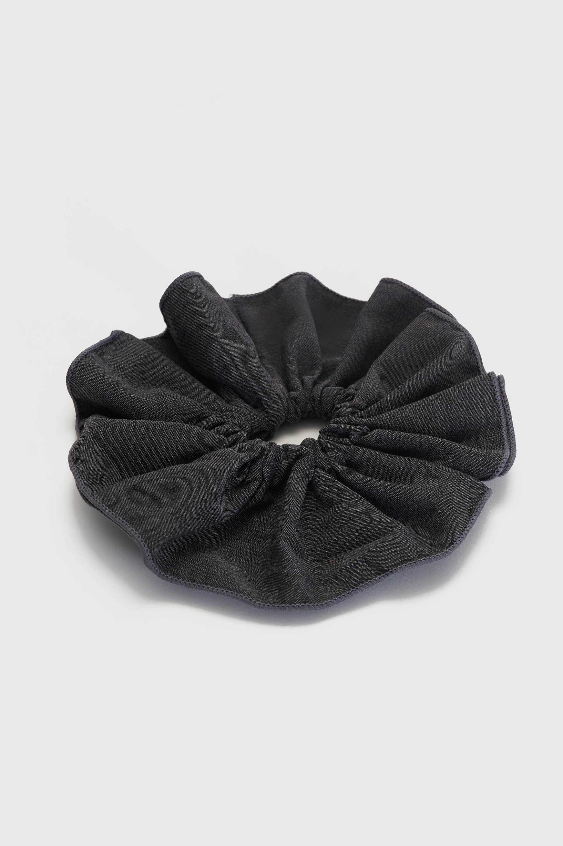 'ALE 'ALE γυναικείο scrunchie oversized με denim όψη - 8K22858 Ανθρακί