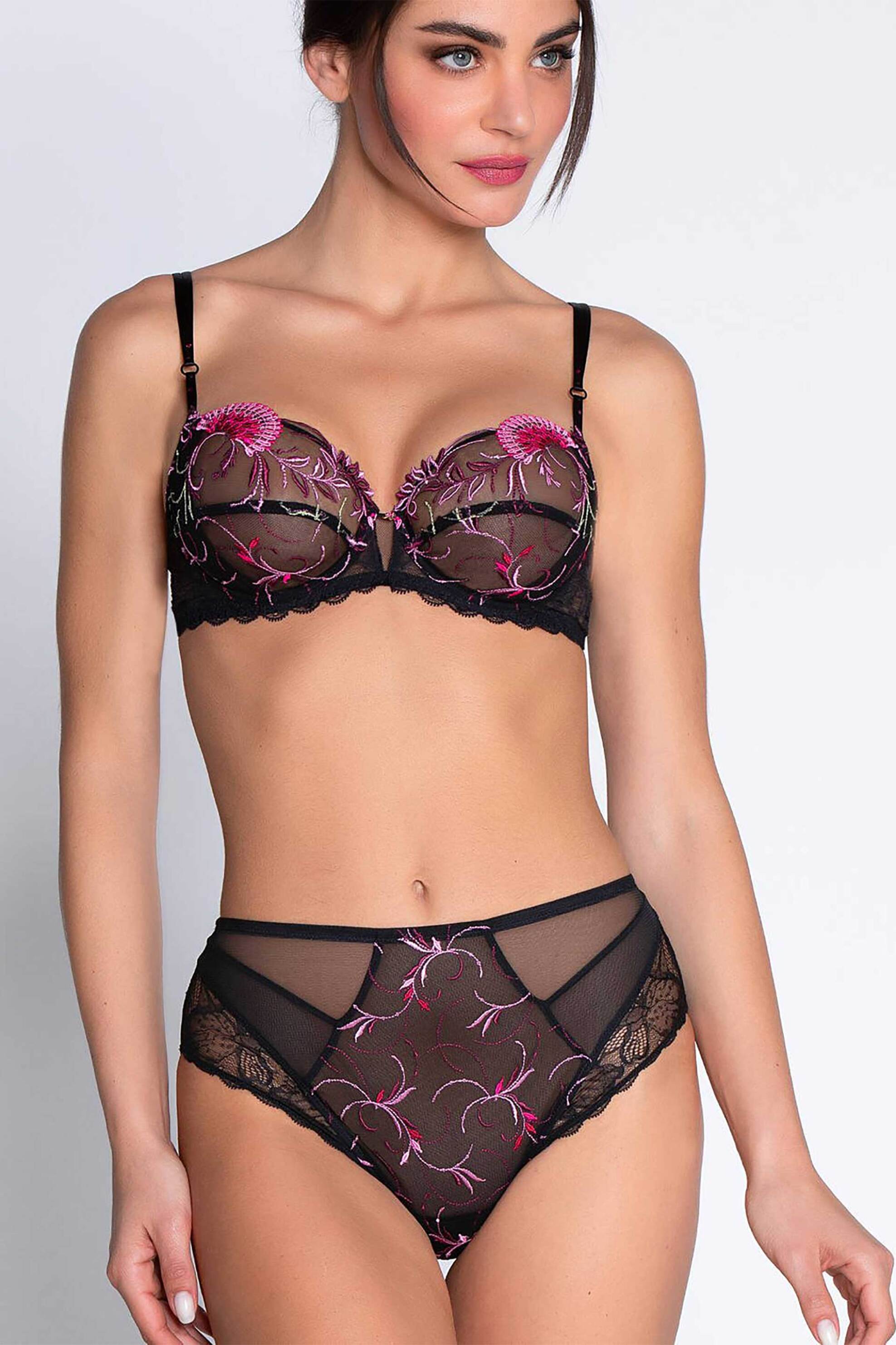 LISE CHARMEL Lise Charmel γυναικείο σουτιέν με δαντέλα Cup D "Floraison Passion Underwire Bra" - ACH6086D Μαύρο