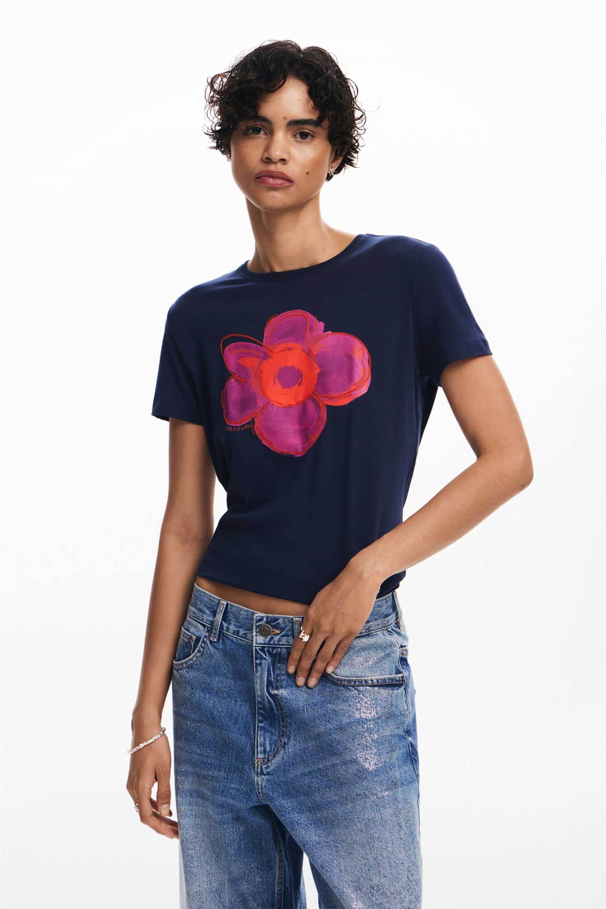 DESIGUAL Desigual γυναικείο βαμβακερό T-shirt με flower print 